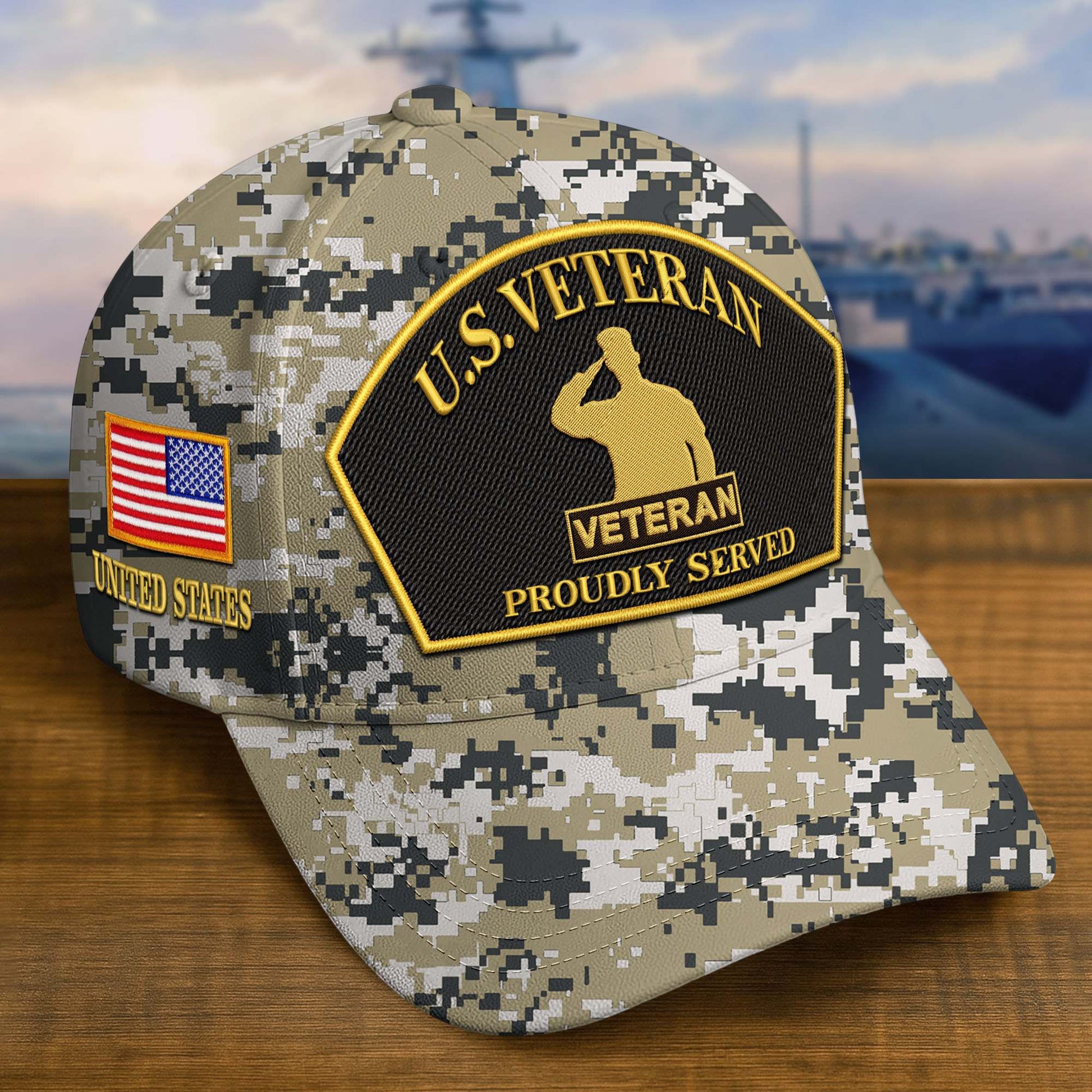 Premium Custom US Veteran Embroidered Hat VPVC309010, Gifts For US Veteran, Gifts On Father's Day, Veterans Day.