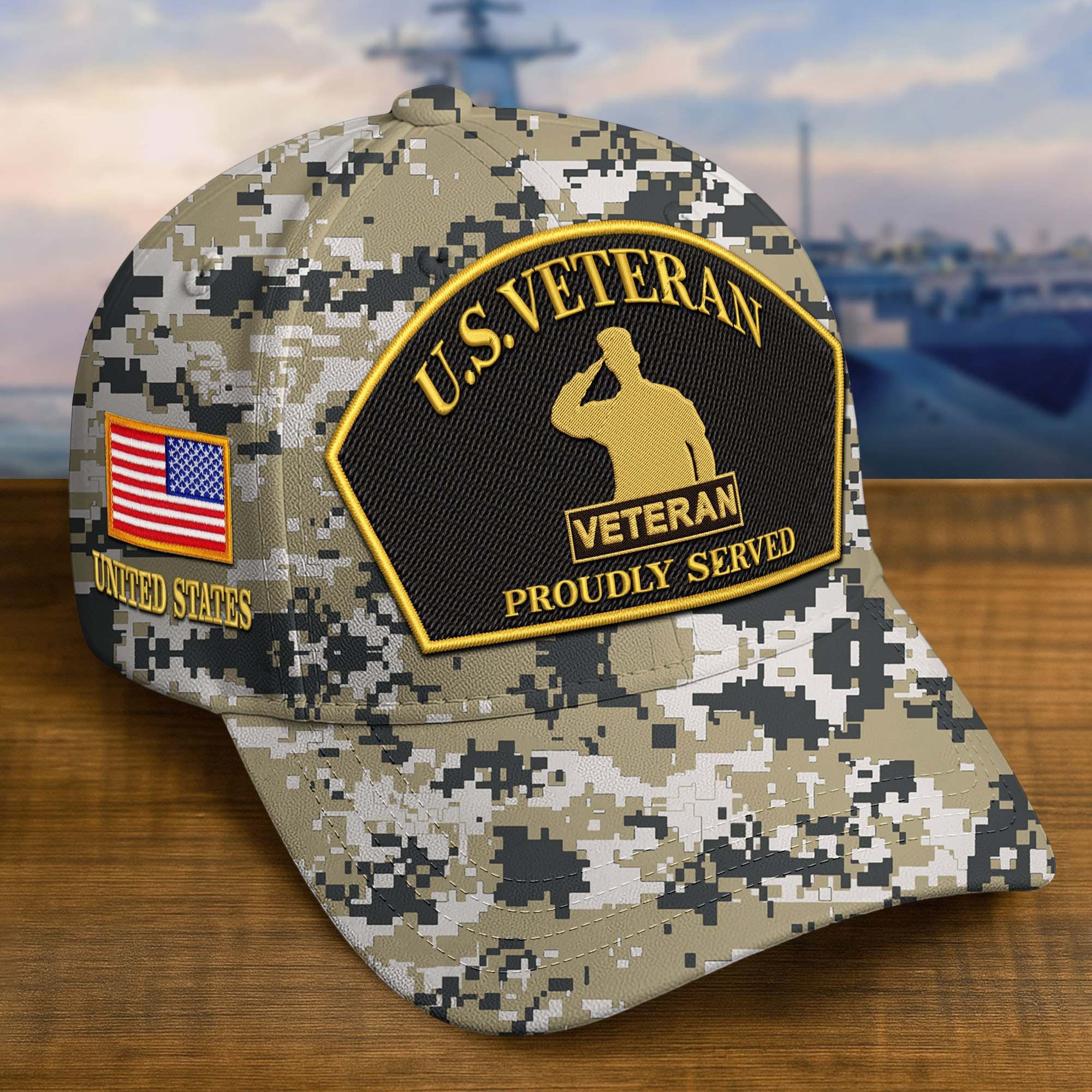 Premium Custom US Veteran Embroidered Hat VPVC309010, Gifts For US Veteran, Gifts On Father's Day, Veterans Day.
