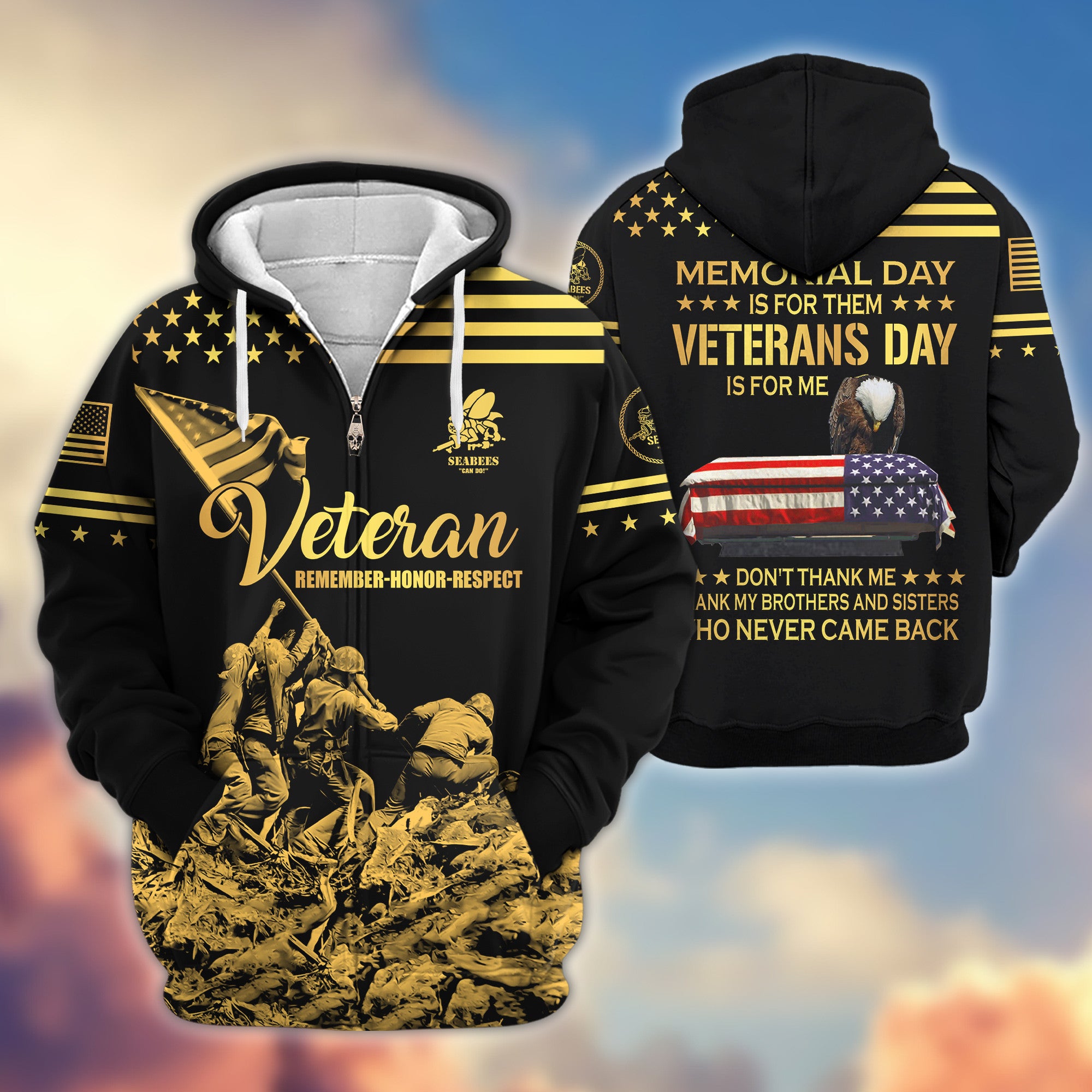 Premium US Seabees Zip Hoodie VPVC608109, Gifts For Seabees Veteran, Gifts On Father's Day, Veterans Day.