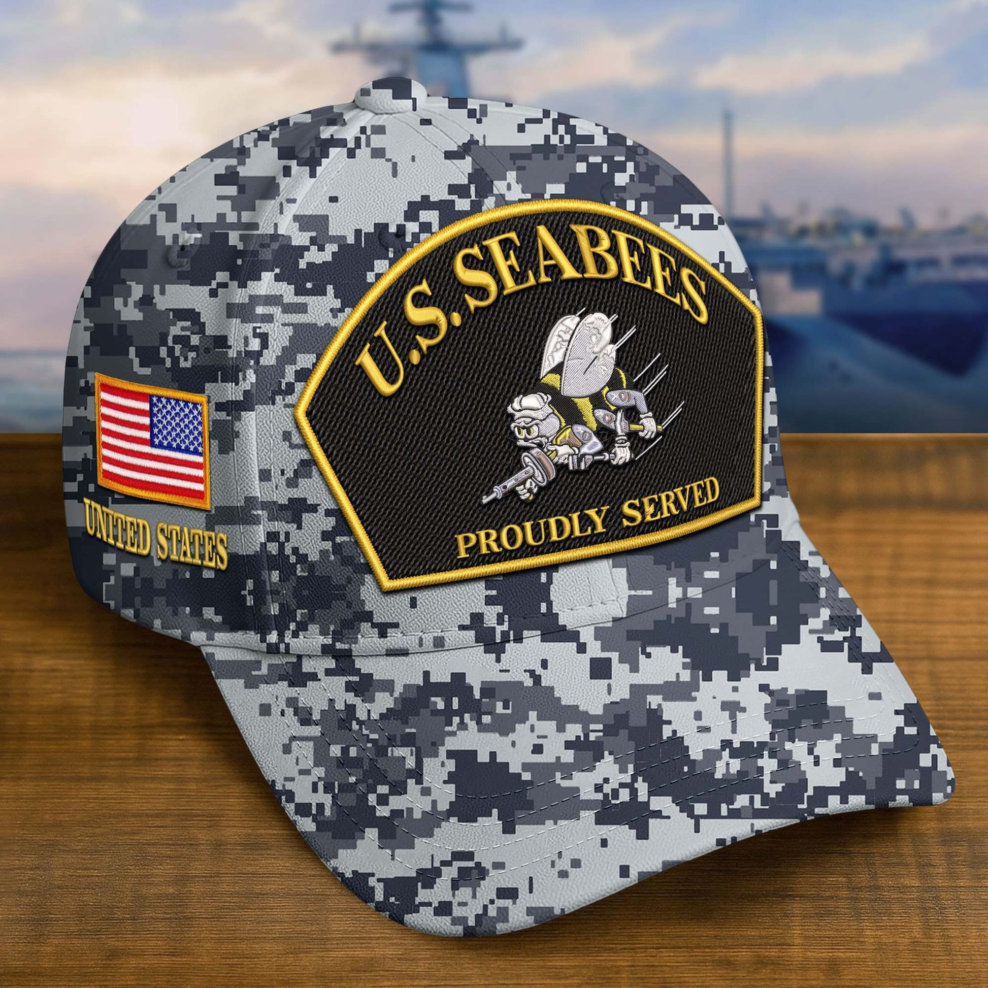Premium Custom US Seabees Embroidered Hat VPVC309013, Gifts For Seabees Veteran, Gifts On Father's Day, Veterans Day.