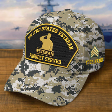 Premium Custom US Veteran Embroidered Hat VPVC309110, Gifts For US Veteran, Gifts On Father's Day, Veterans Day.
