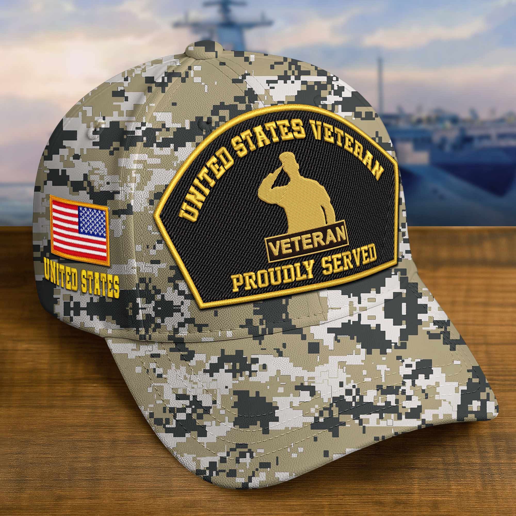 Premium Custom US Veteran Embroidered Hat VPVC309110, Gifts For US Veteran, Gifts On Father's Day, Veterans Day.