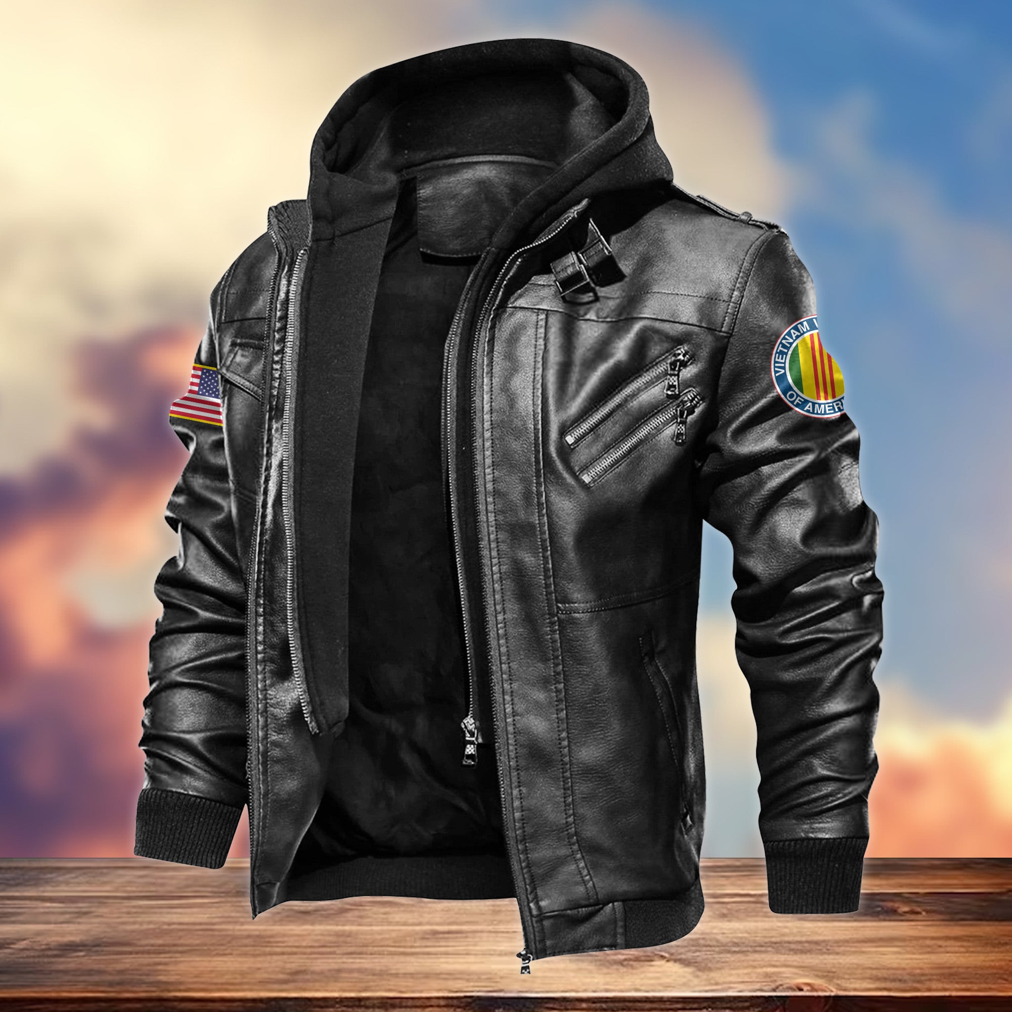 Premium Vietnam Veteran Leather Jacket VPVC701606, Gifts For Vietnam Veteran, Gifts On Father's Day, Armed Forces Day, Veterans Day.