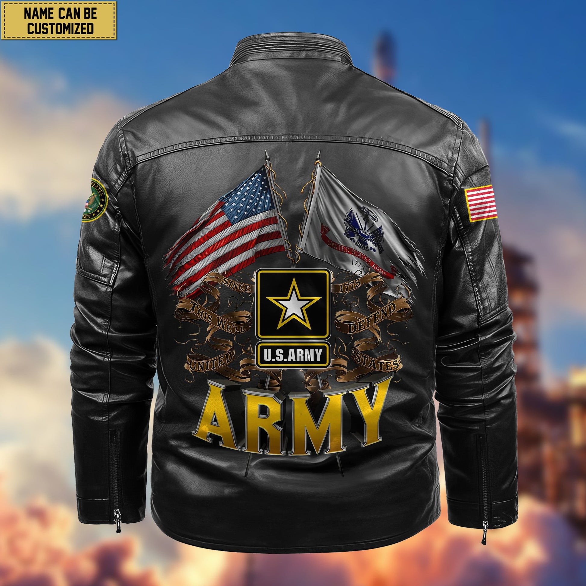Premium Personalized US Army Veteran Leather Jacket VPVC702001, Gifts For Army Veteran, Gifts On Father's Day, Armed Forces Day, Veterans Day.