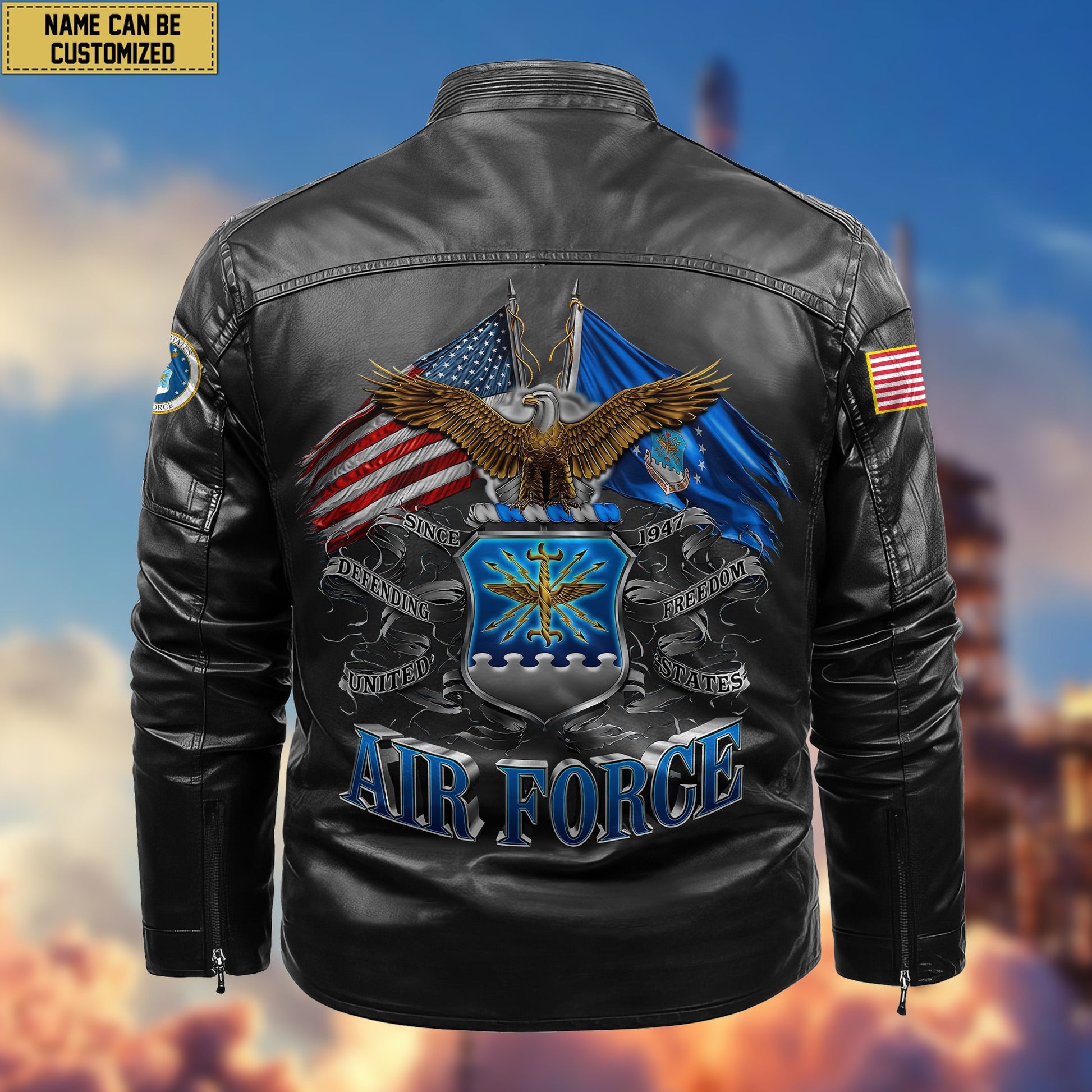 Premium Personalized USAF Veteran Leather Jacket VPVC702004, Gifts For Air Force Veteran, Gifts On Father's Day, Armed Forces Day, Veterans Day.