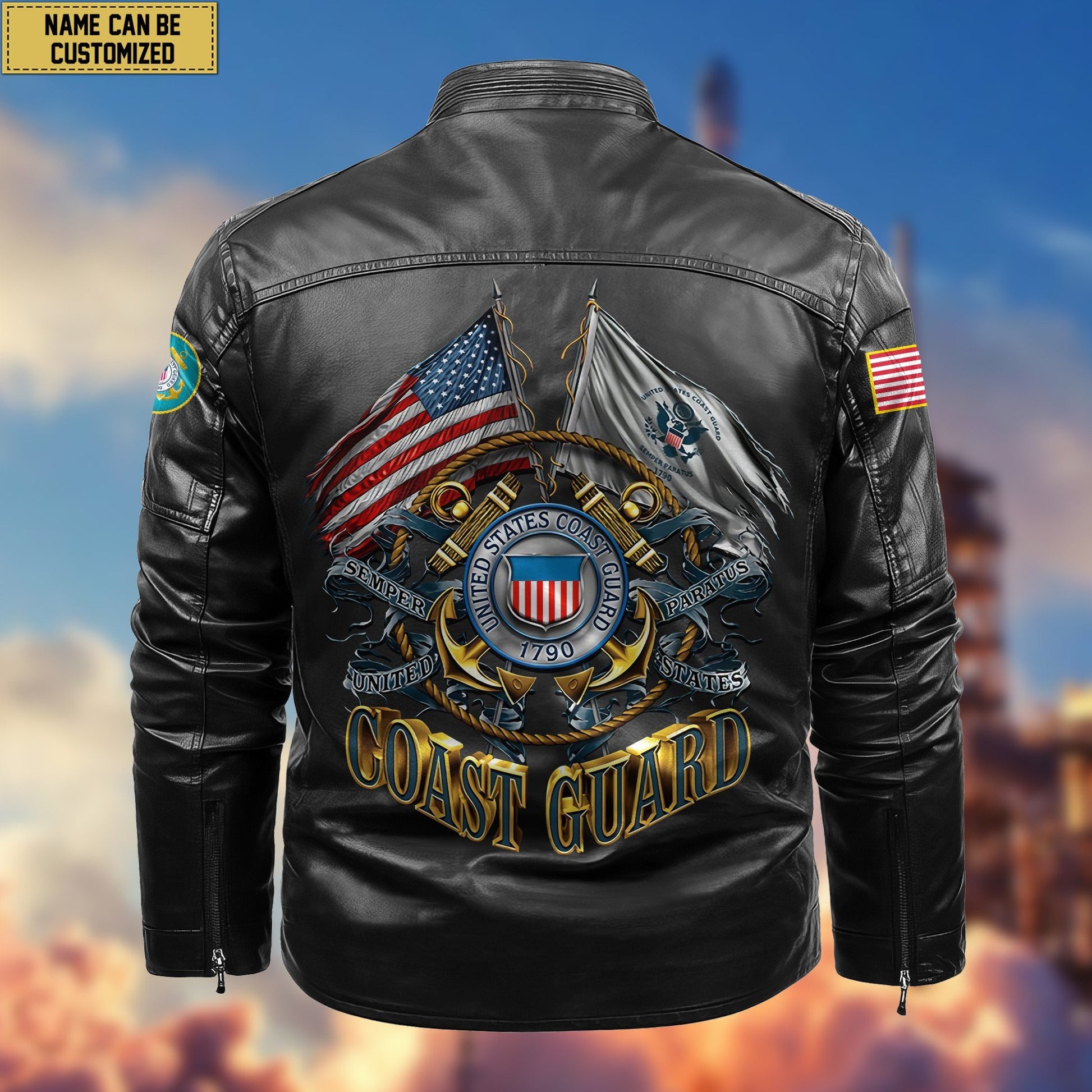 Premium Personalized USCG Veteran Leather Jacket VPVC702005, Gifts For Coast Guard Veteran, Gifts On Father's Day, Armed Forces Day, Veterans Day.