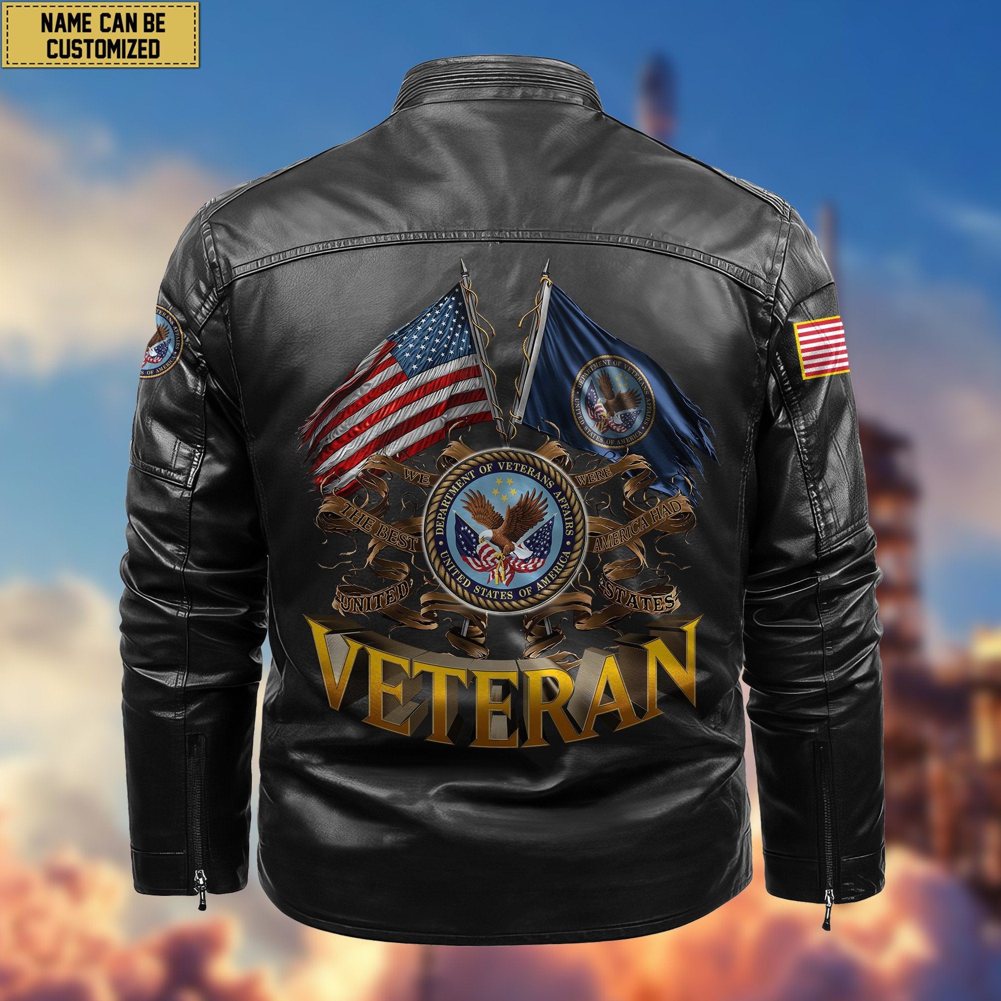 Premium Personalized US Veteran Leather Jacket VPVC702007, Gifts For US Veteran, Gifts On Father's Day, Armed Forces Day, Veterans Day.