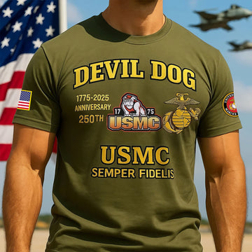 Premium USMC T-Shirt VPVC930244, 250th Anniversary Marine Corps Shirt, Gifts For Marine Veteran, Gifts On Father's Day, Veterans Day.