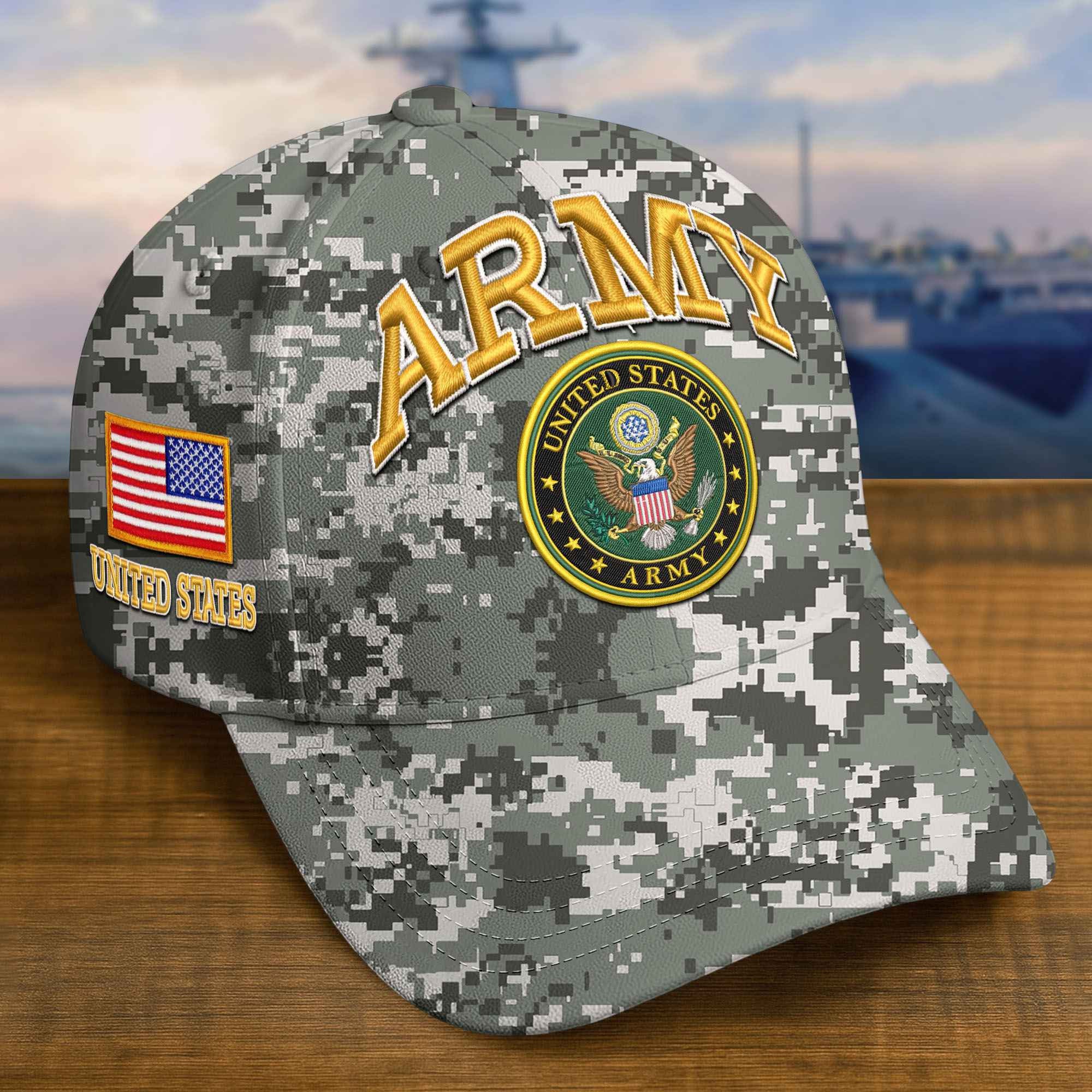Premium US Army Embroidered Hat VPVC309202, Custom Name & Rank, Gifts For Army Veteran, Gifts On Father's Day, Veterans Day.