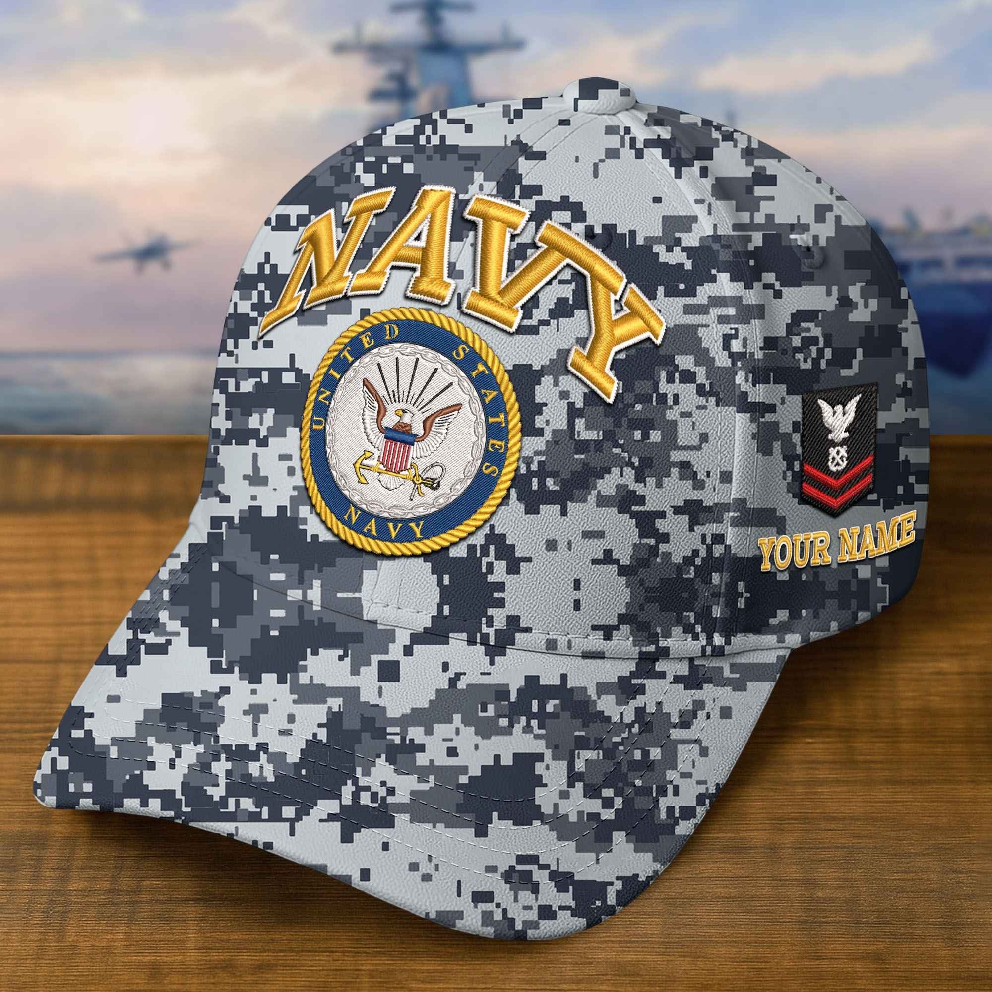 Premium Custom US Navy Embroidered Hat VPVC309204, Gifts For Navy Veteran, Gifts On Father's Day, Veterans Day.