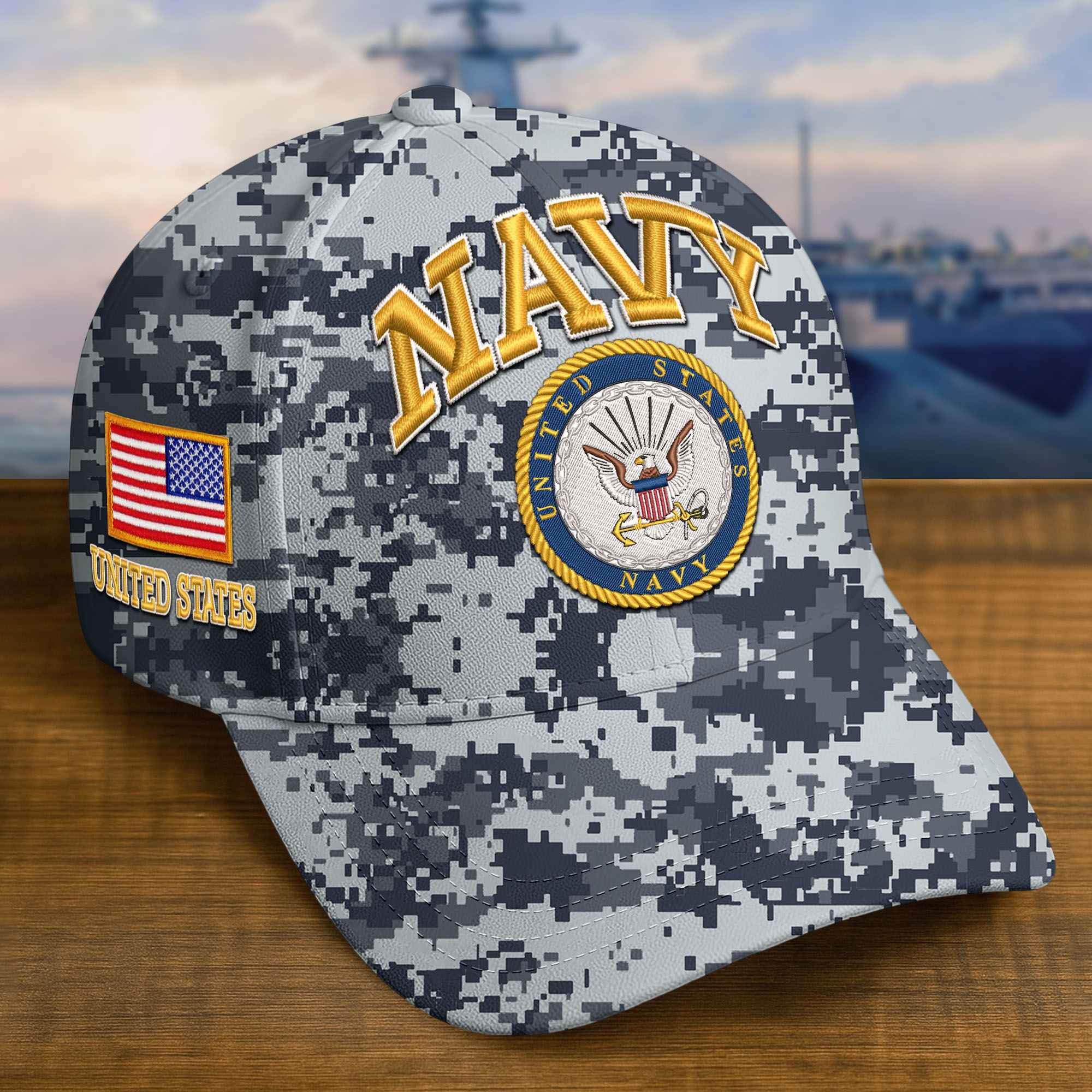 Premium Custom US Navy Embroidered Hat VPVC309204, Gifts For Navy Veteran, Gifts On Father's Day, Veterans Day.
