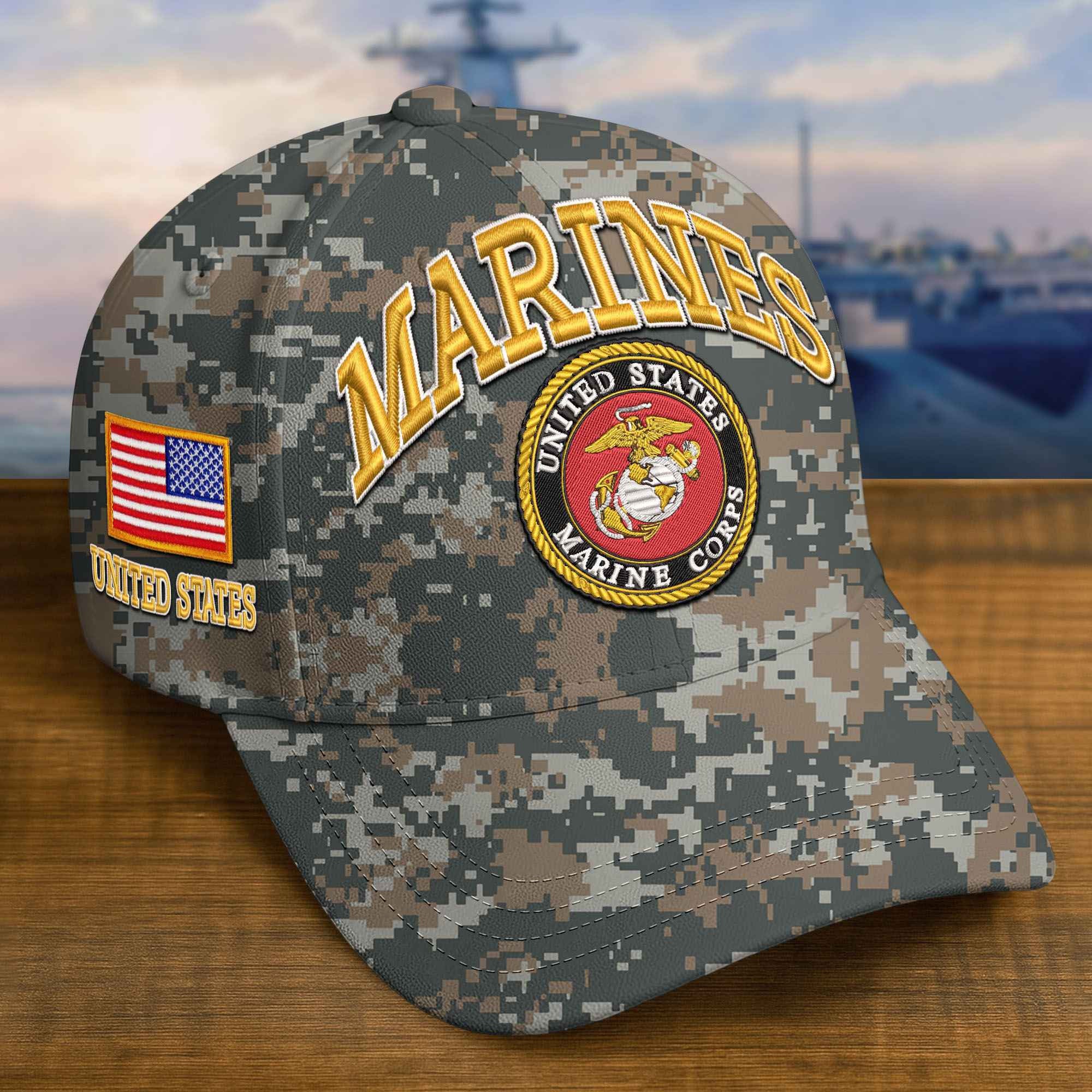 Premium Custom USMC Embroidered Hat VPVC309207, Gifts For Marine Veteran, Gifts On Father's Day, Veterans Day.