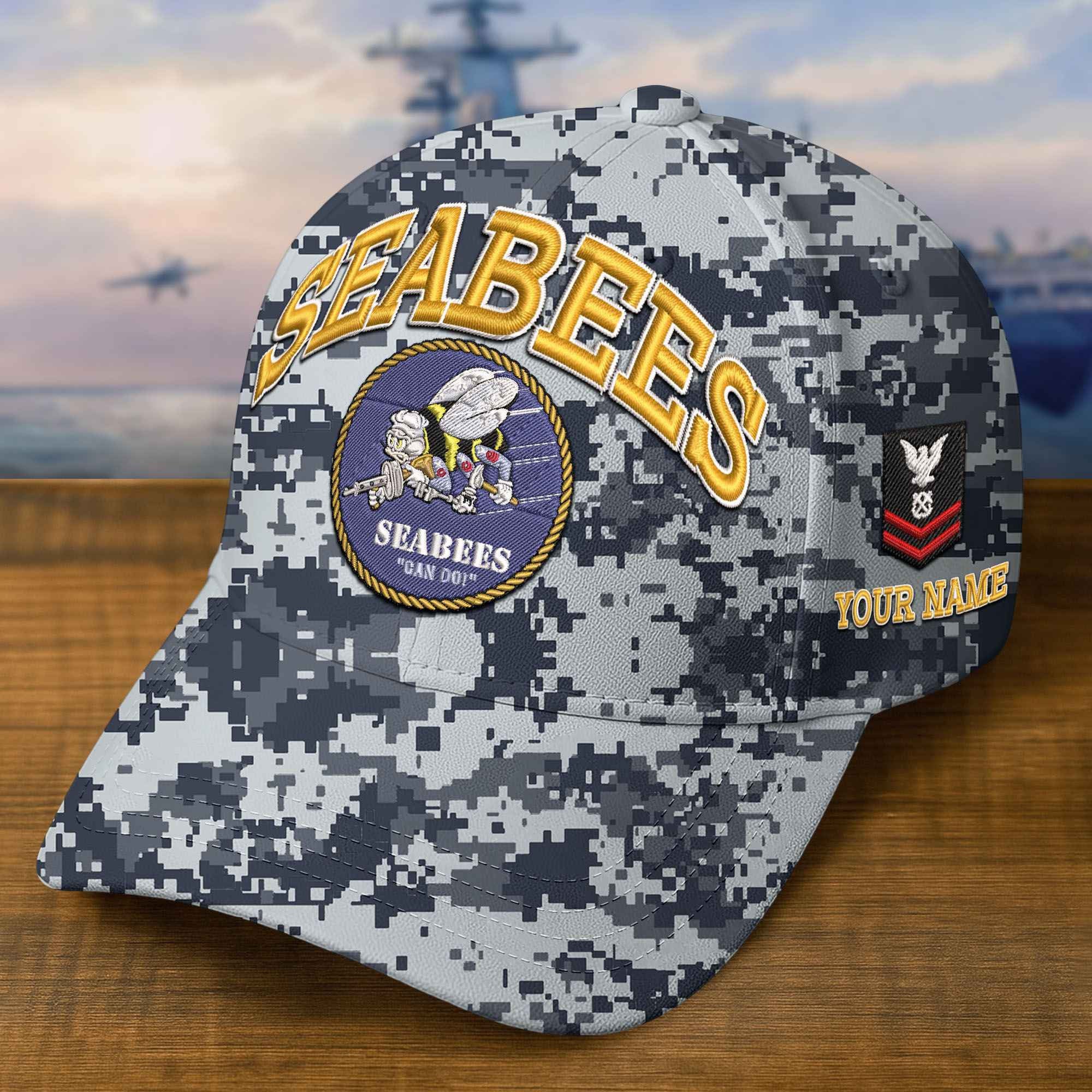 Premium Custom US Seabees Embroidered Hat VPVC309213, Gifts For Seabees Veteran, Gifts On Father's Day, Veterans Day.