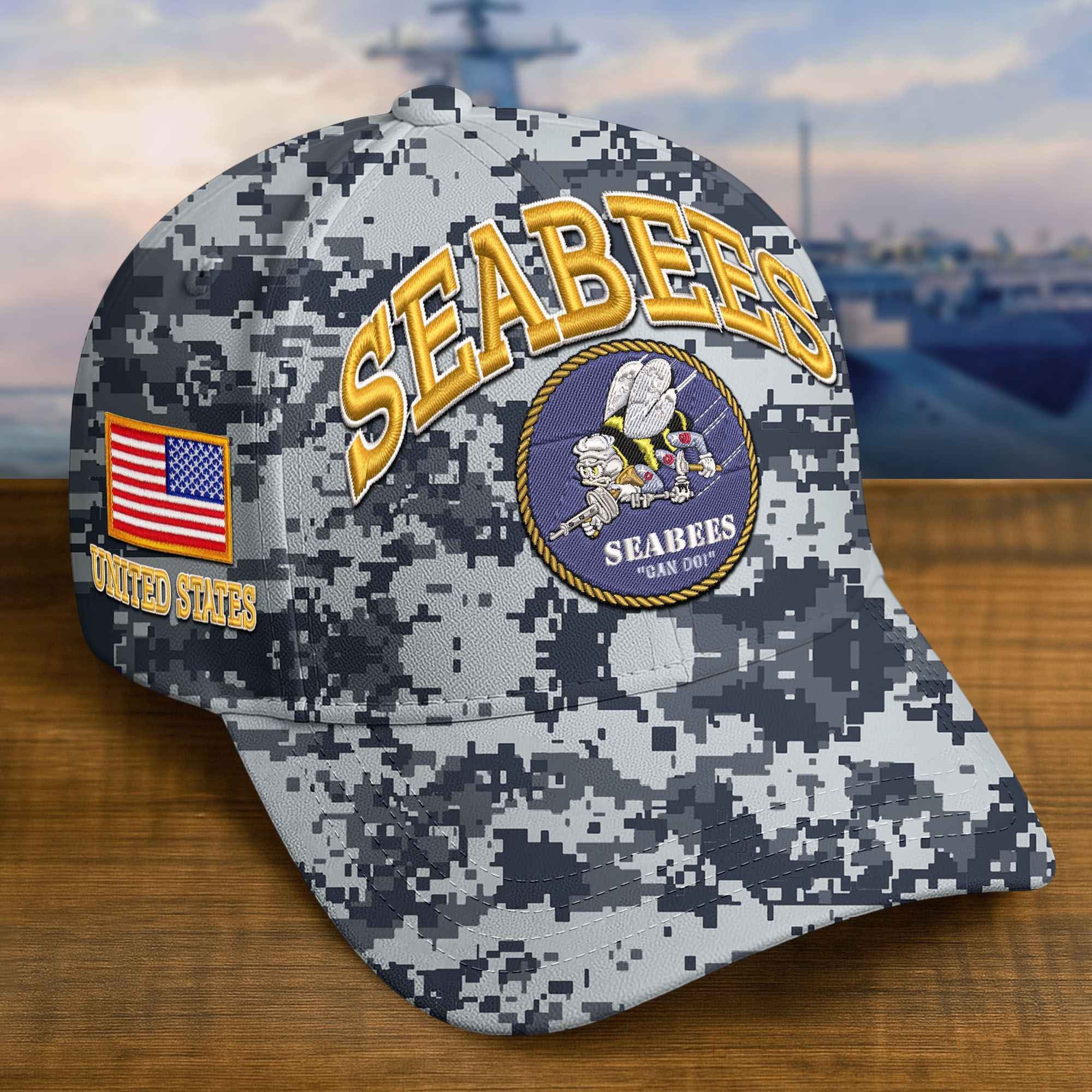 Premium Custom US Seabees Embroidered Hat VPVC309213, Gifts For Seabees Veteran, Gifts On Father's Day, Veterans Day.