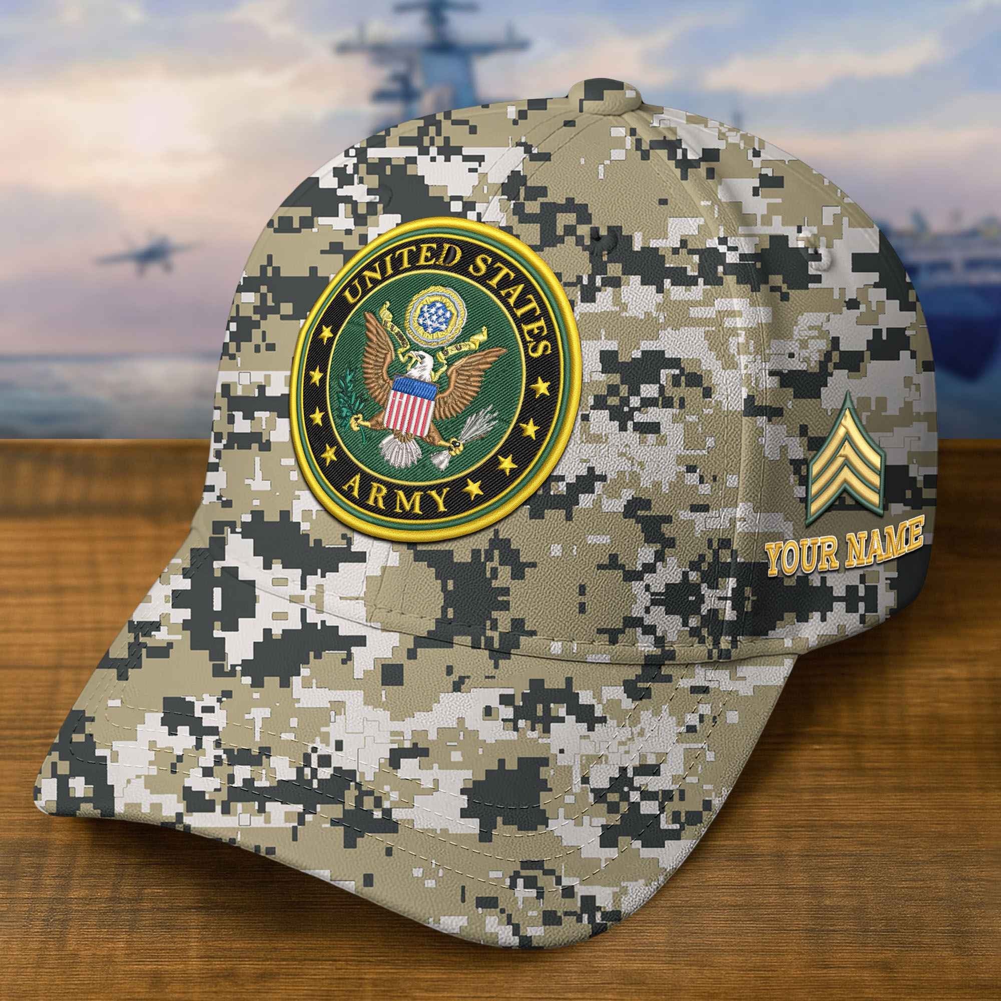 Premium US Army Embroidered Hat VPVC309301, Custom Name & Rank, Gifts For Army Veteran, Gifts On Father's Day, Veterans Day.