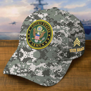 Premium US Army Embroidered Hat VPVC309302, Custom Name & Rank, Gifts For Army Veteran, Gifts On Father's Day, Veterans Day.