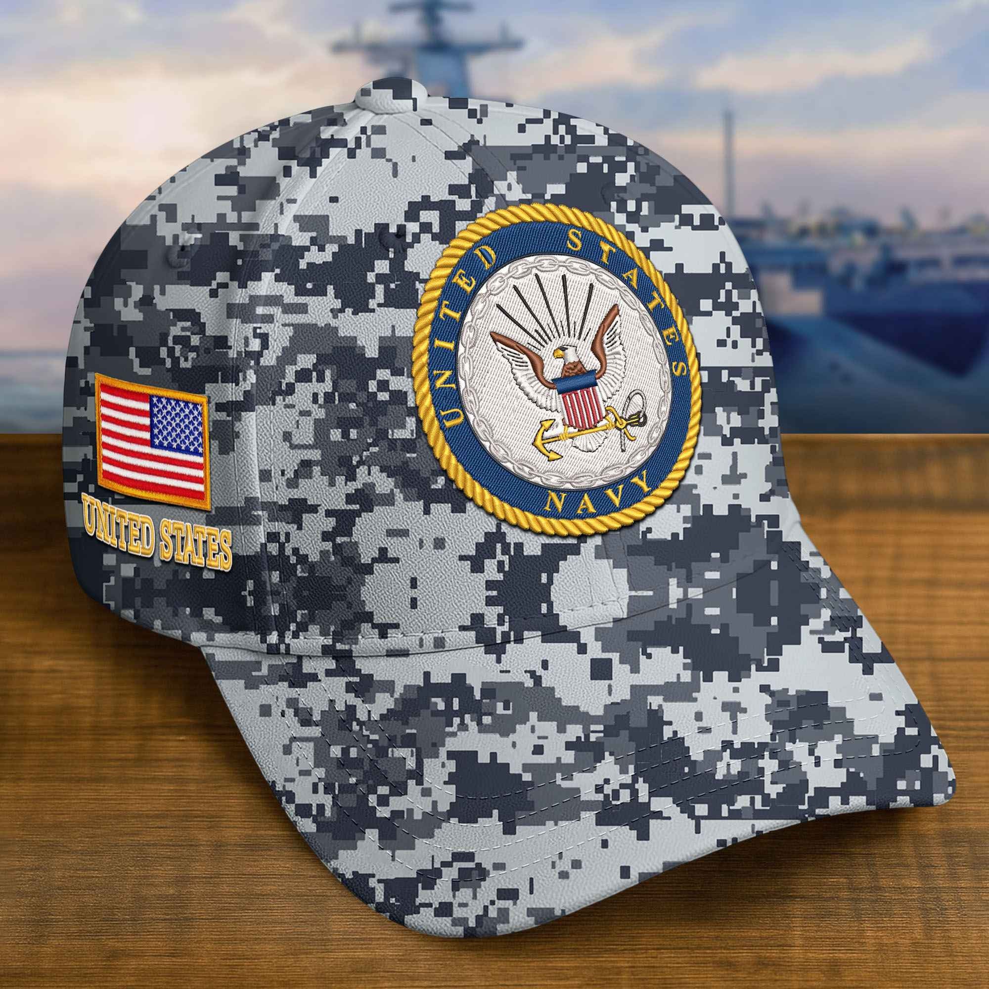 Premium Custom US Navy Embroidered Hat VPVC309304, Gifts For Navy Veteran, Gifts On Father's Day, Veterans Day.