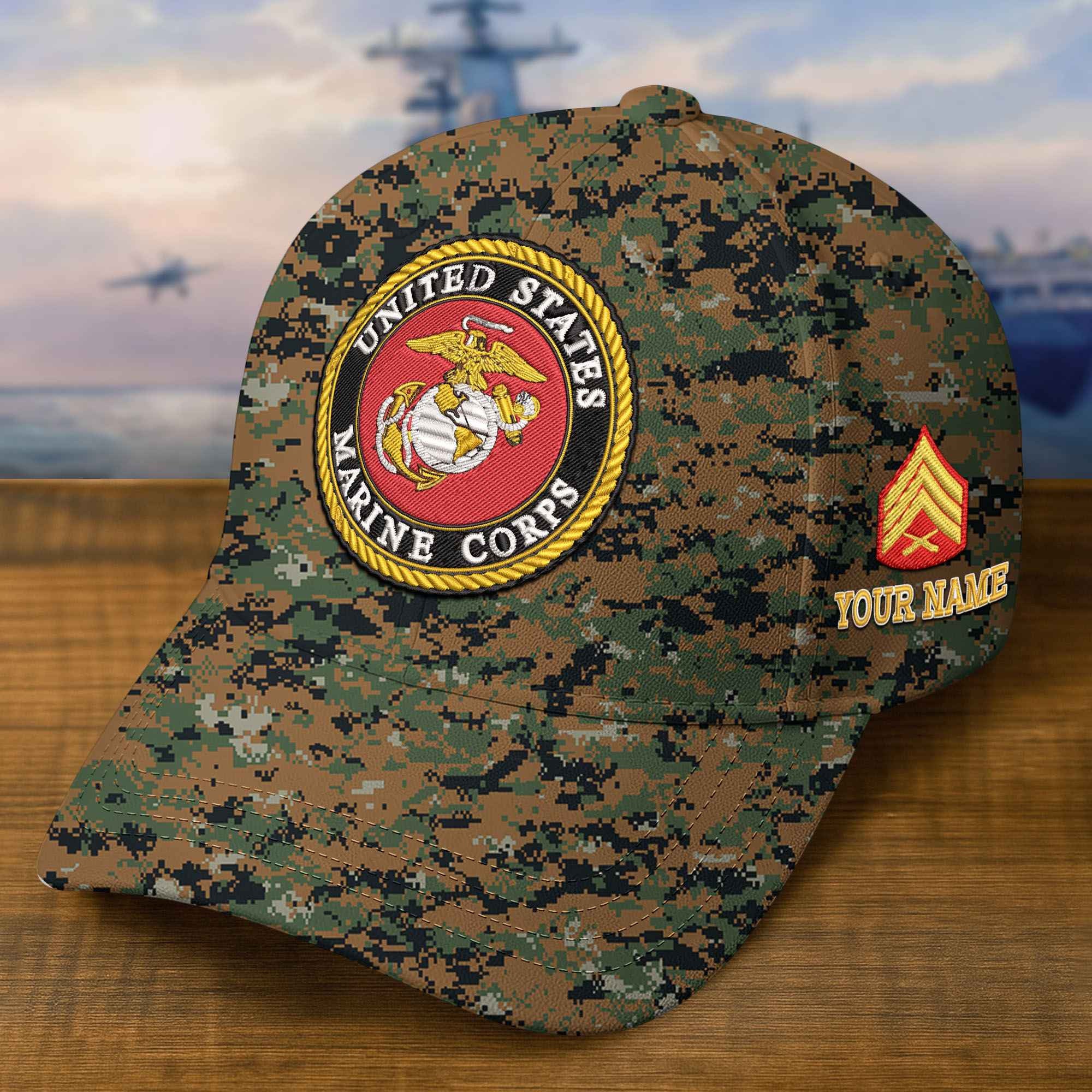 Premium Custom USMC Embroidered Hat VPVC309306, Gifts For Marine Veteran, Gifts On Father's Day, Veterans Day.