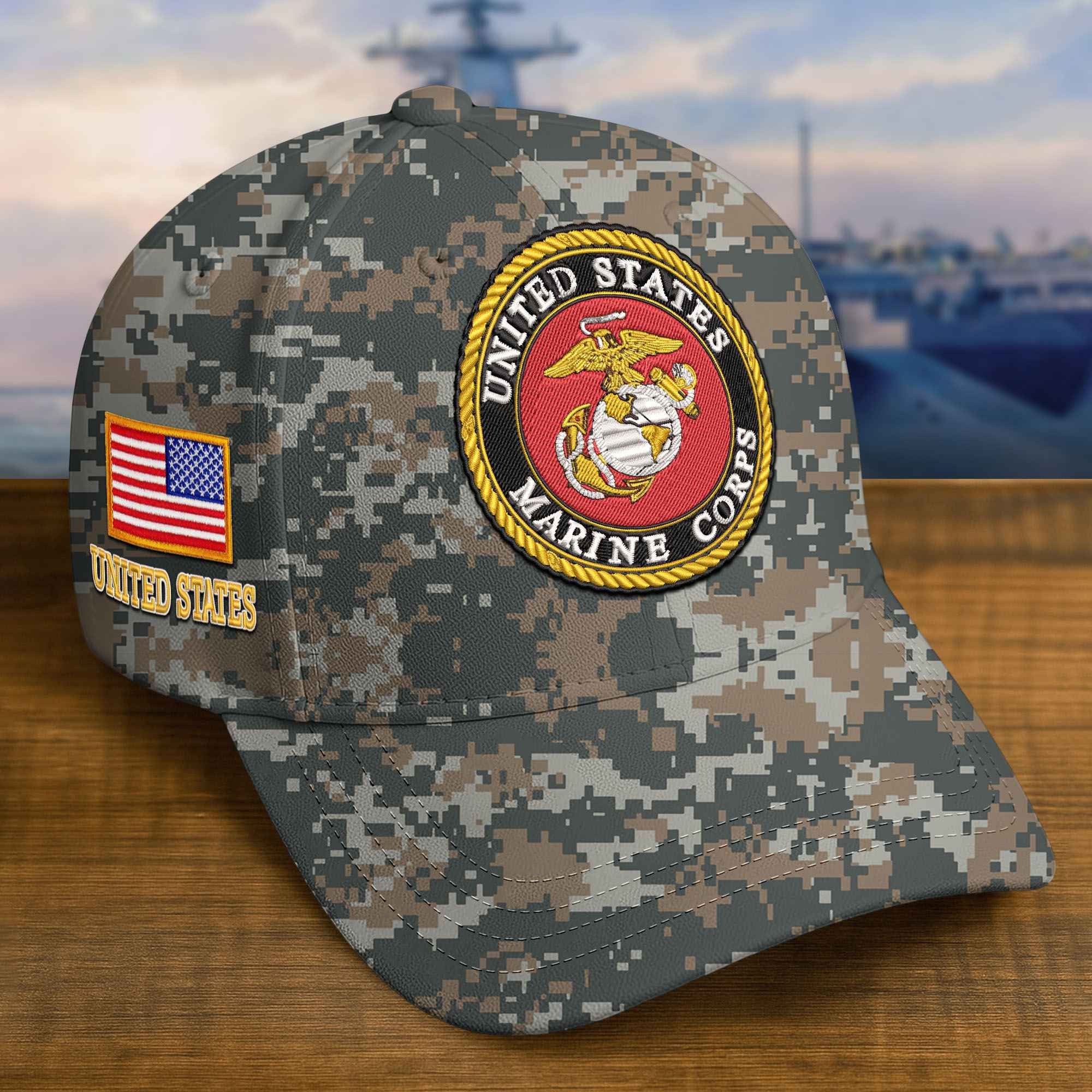 Premium Custom USMC Embroidered Hat VPVC309307, Gifts For Marine Veteran, Gifts On Father's Day, Veterans Day.