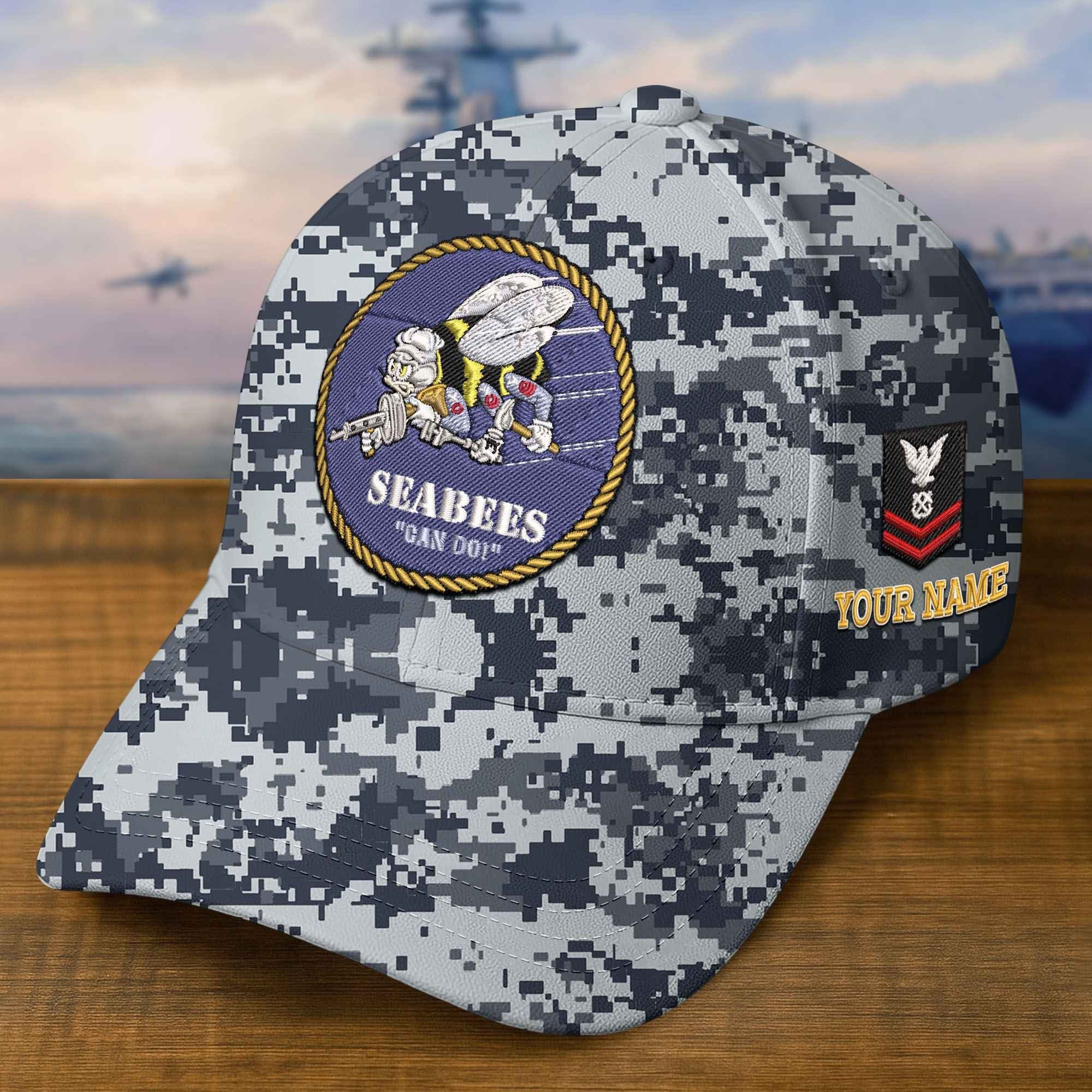 Premium Custom US Seabees Embroidered Hat VPVC309313, Gifts For Seabees Veteran, Gifts On Father's Day, Veterans Day.