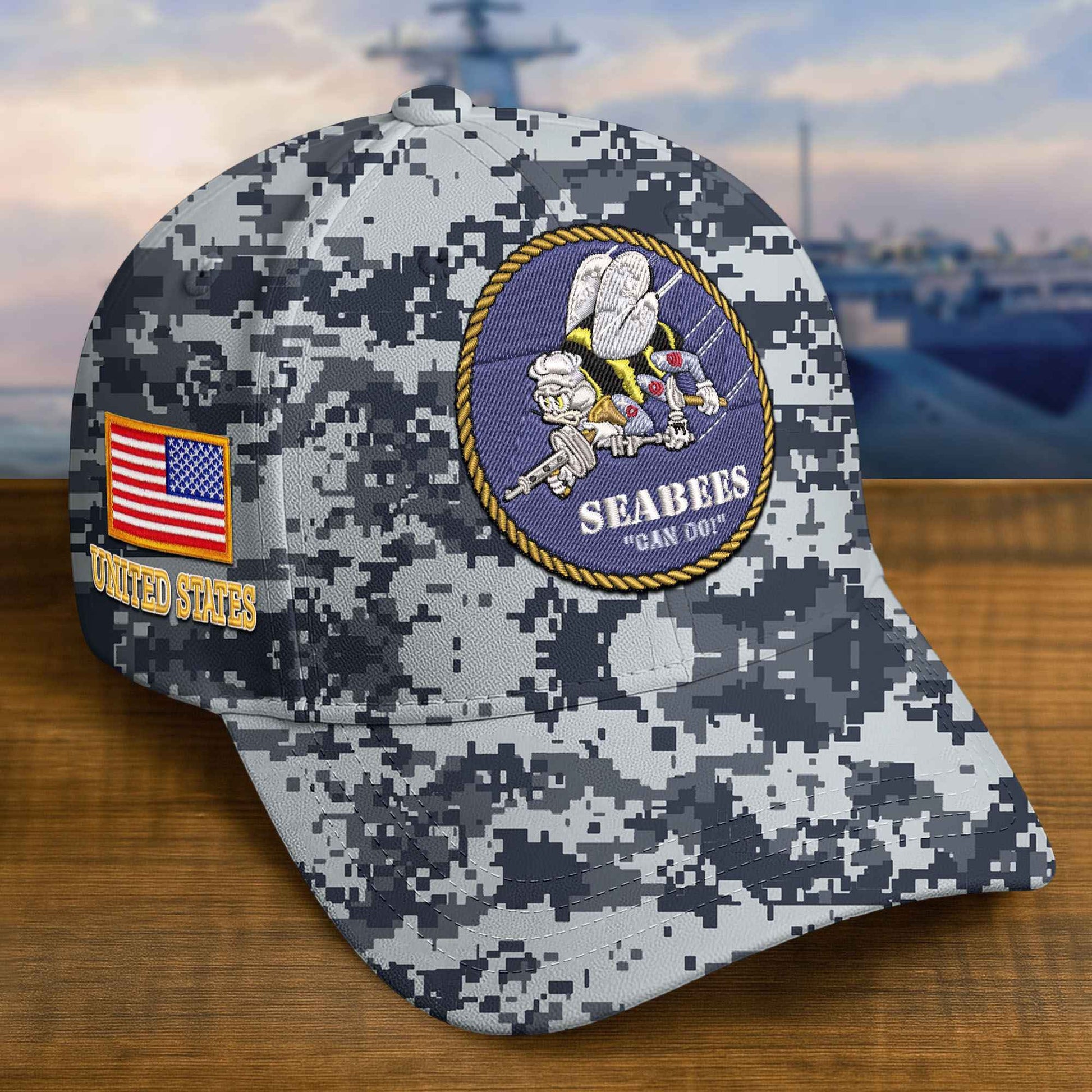 Premium Custom US Seabees Embroidered Hat VPVC309313, Gifts For Seabees Veteran, Gifts On Father's Day, Veterans Day.