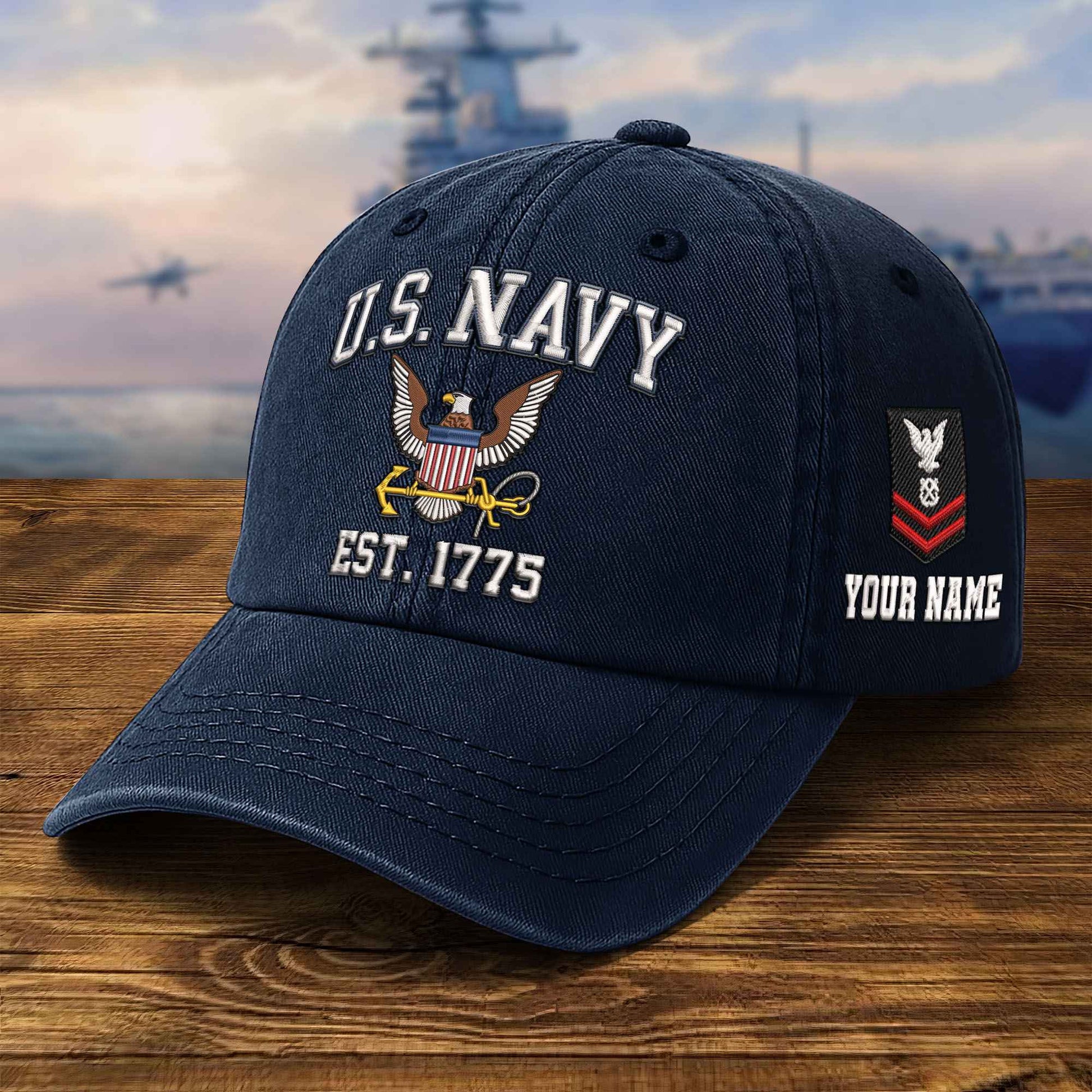 Premium Custom US Navy Embroidered Hat VPVC309502, Gifts For Navy Veteran, Gifts On Father's Day, Veterans Day.
