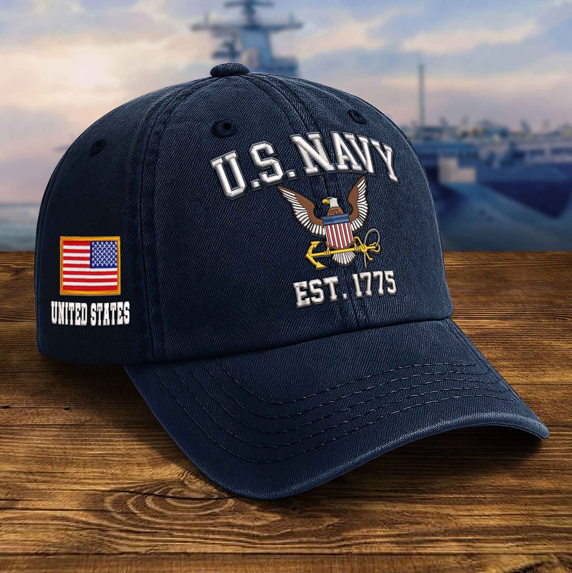 Premium Custom US Navy Embroidered Hat VPVC309502, Gifts For Navy Veteran, Gifts On Father's Day, Veterans Day.