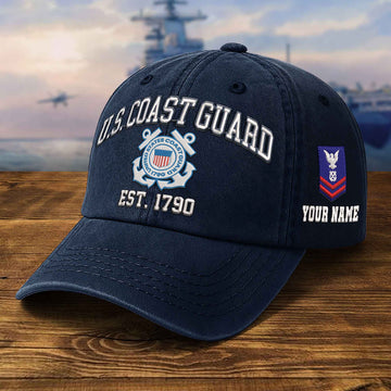 Premium Custom USCG Embroidered Hat VPVC309505, Gifts For Coast Guard Veteran, Gifts On Father's Day, Veterans Day.