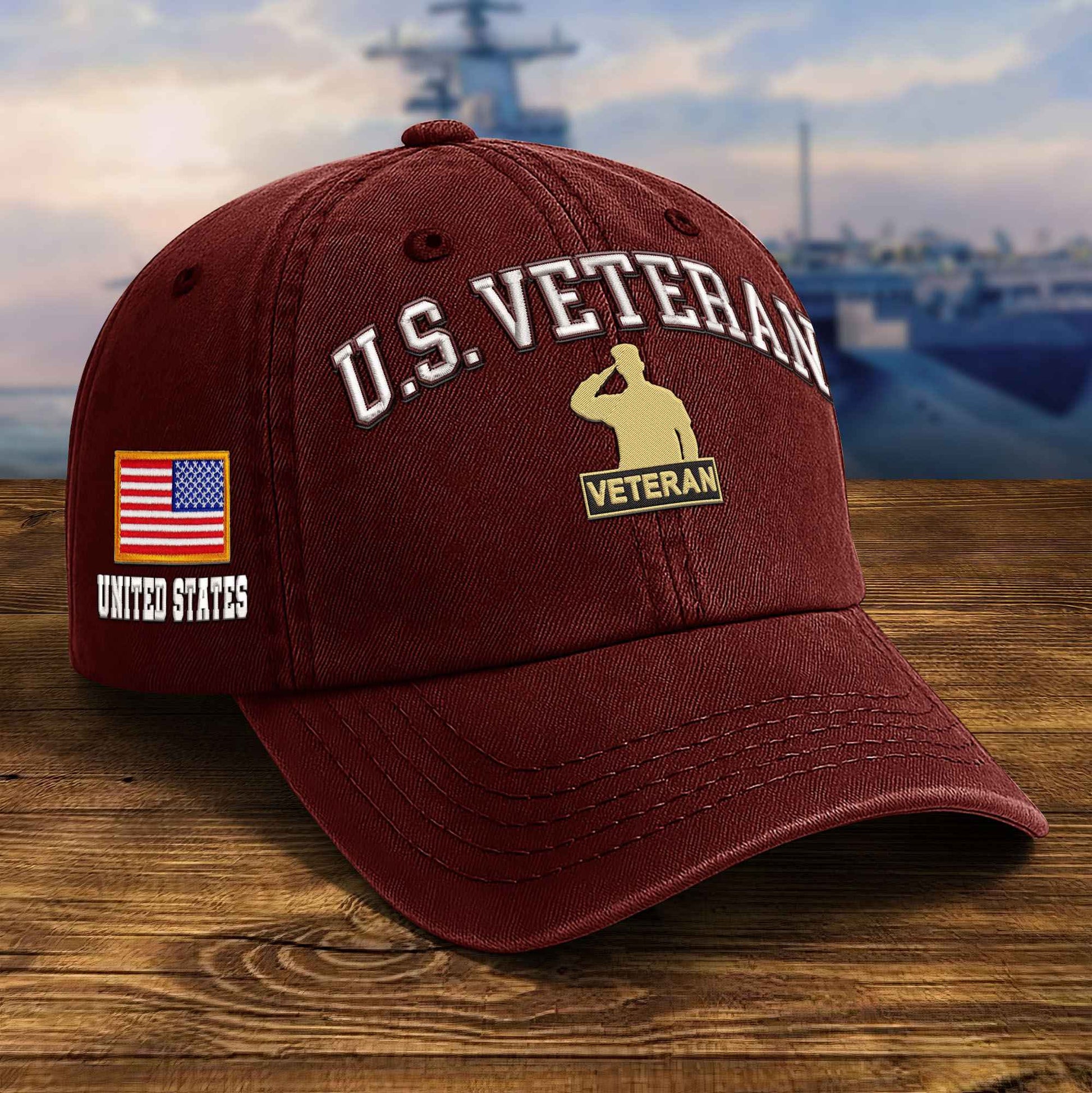 Premium Custom US Veteran Embroidered Hat VPVC309506, Gifts For US Veteran, Gifts On Father's Day, Veterans Day.