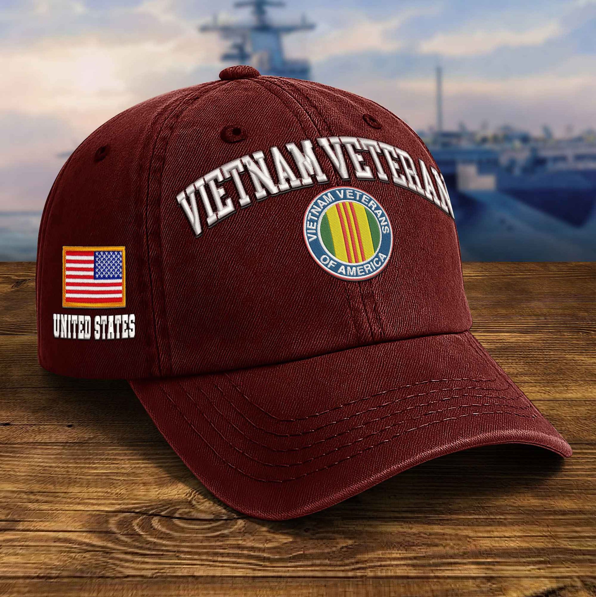 Premium Custom Vietnam Veteran Embroidered Hat VPVC309507, Gifts For Vietnam Veteran, Gifts On Father's Day, Veterans Day.