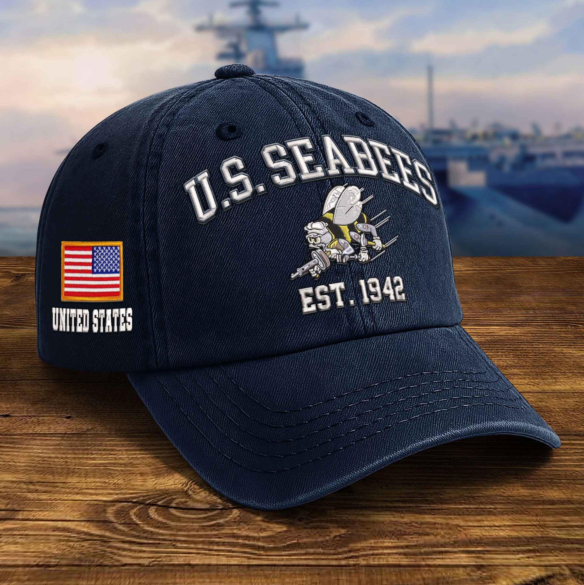 Premium Custom US Seabees Embroidered Hat VPVC309509, Gifts For Seabees Veteran, Gifts On Father's Day, Veterans Day.