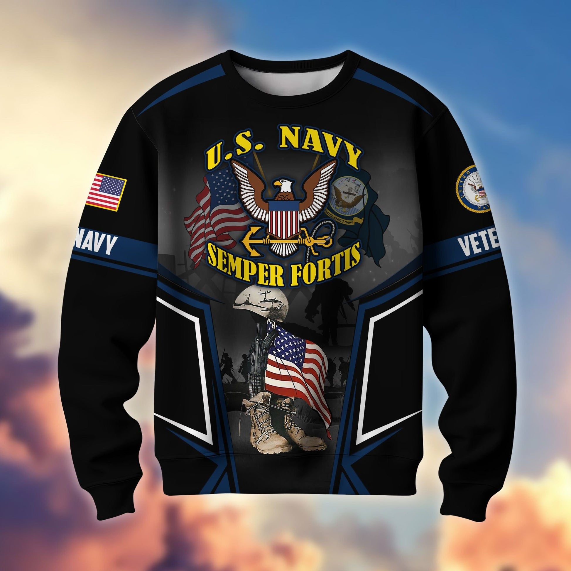 Premium US Veterans Sweatshirt ATTN310721, Gifts For US Veterans, Gifts On Father's Day, Veterans Day.