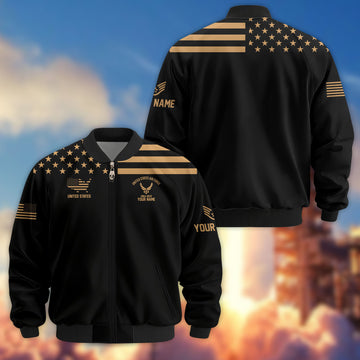 Premium Custom USAF Veteran Bomber Jacket VPVC802404, Gifts For US Air Force Veteran, Gifts On Father's Day, Veterans Day.