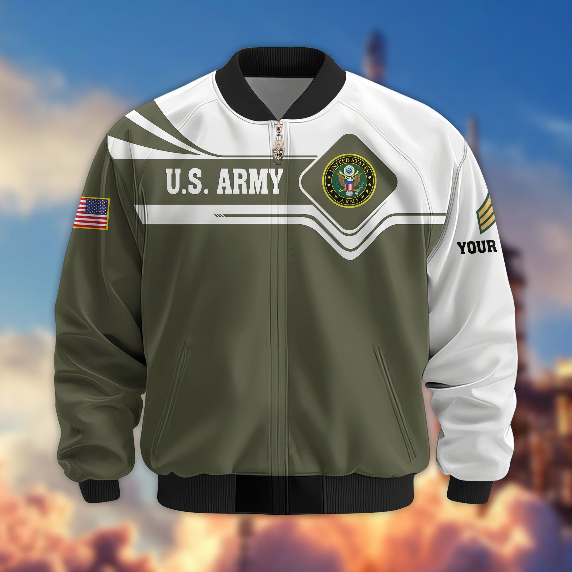 Premium Custom US Army Veteran Bomber Jacket VPVC802710, Gifts For US Army Veteran, Gifts On Father's Day, Veterans Day.