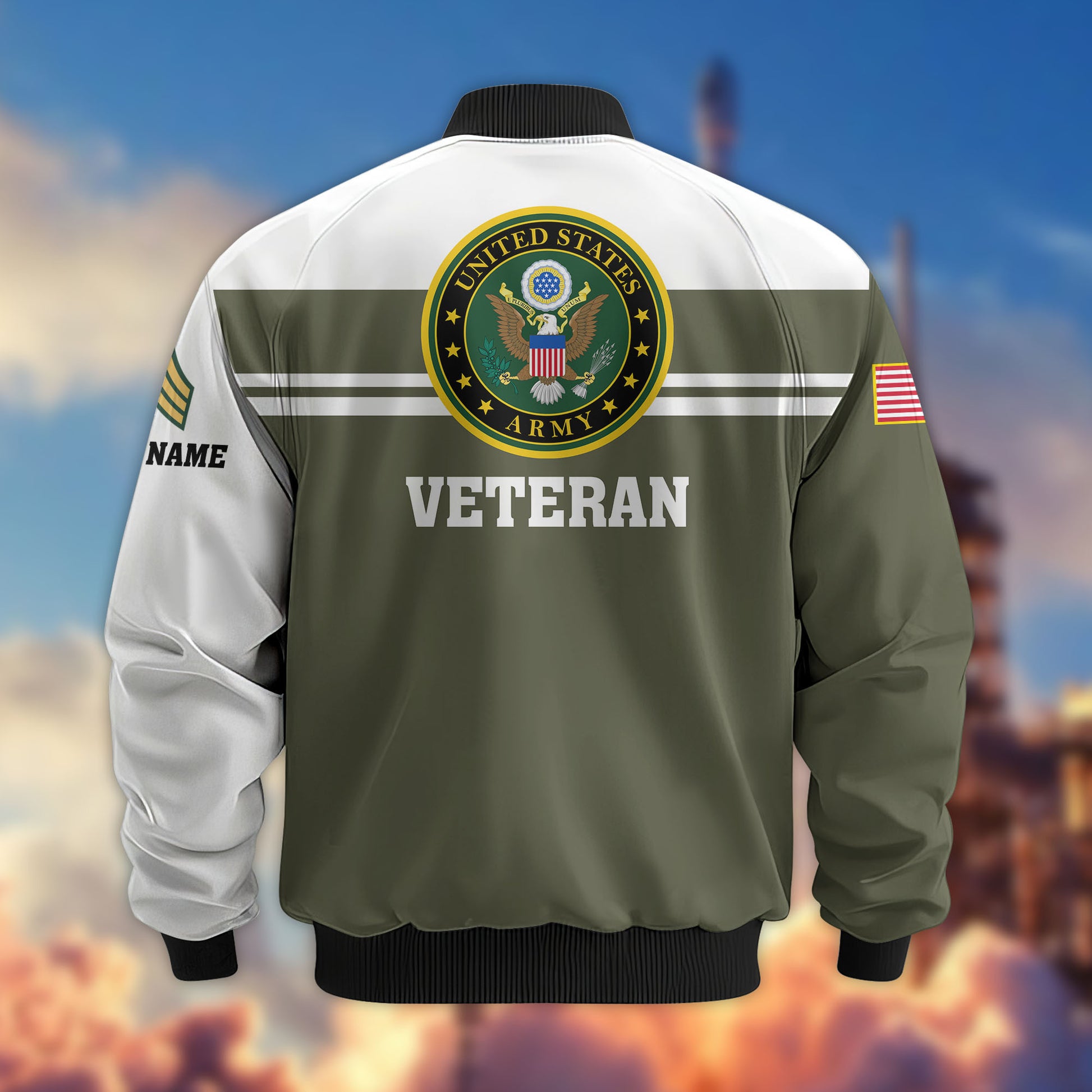 Premium Custom US Army Veteran Bomber Jacket VPVC802710, Gifts For US Army Veteran, Gifts On Father's Day, Veterans Day.