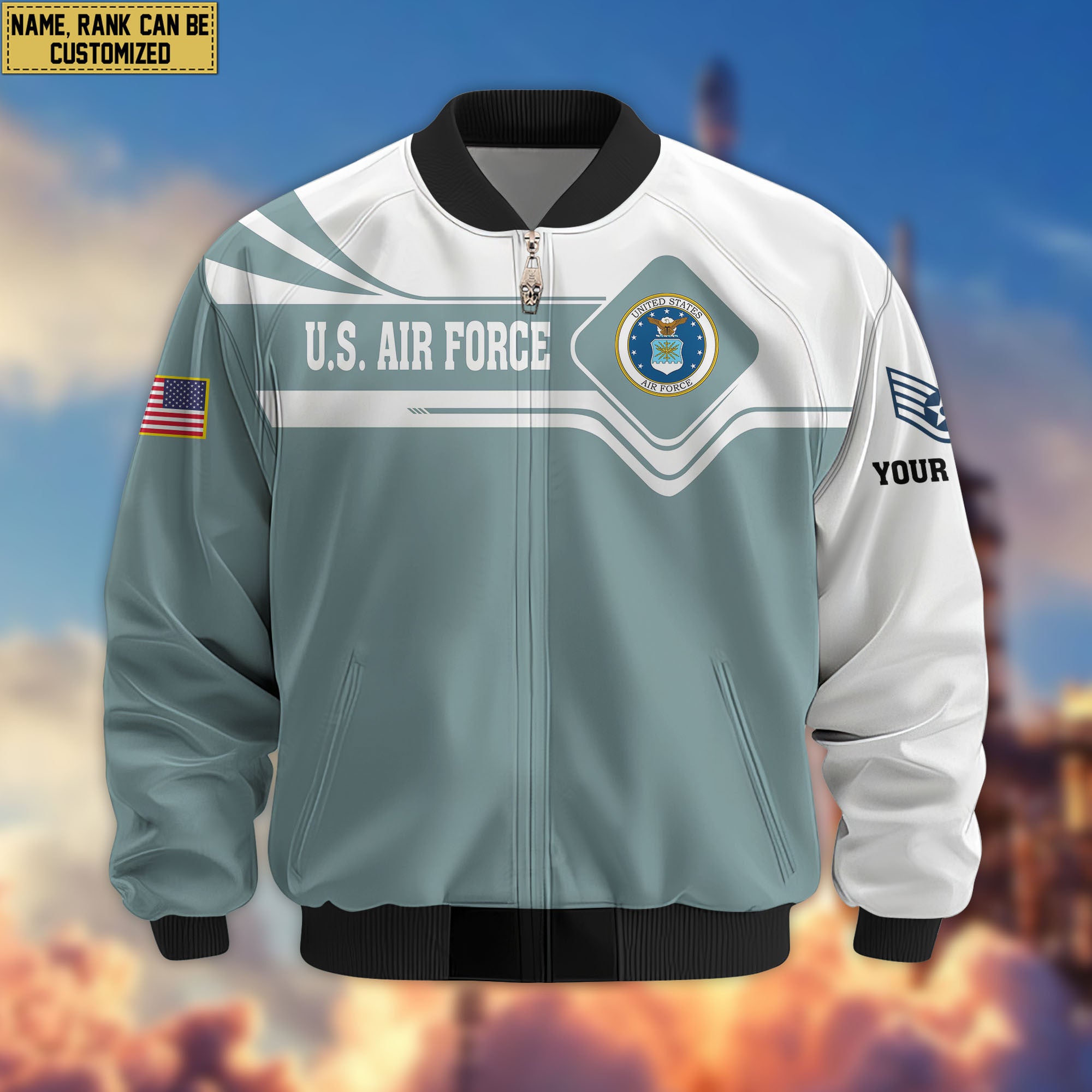 Premium Custom USAF Veteran Bomber Jacket VPVC802704, Gifts For US Air Force Veteran, Gifts On Father's Day, Veterans Day.
