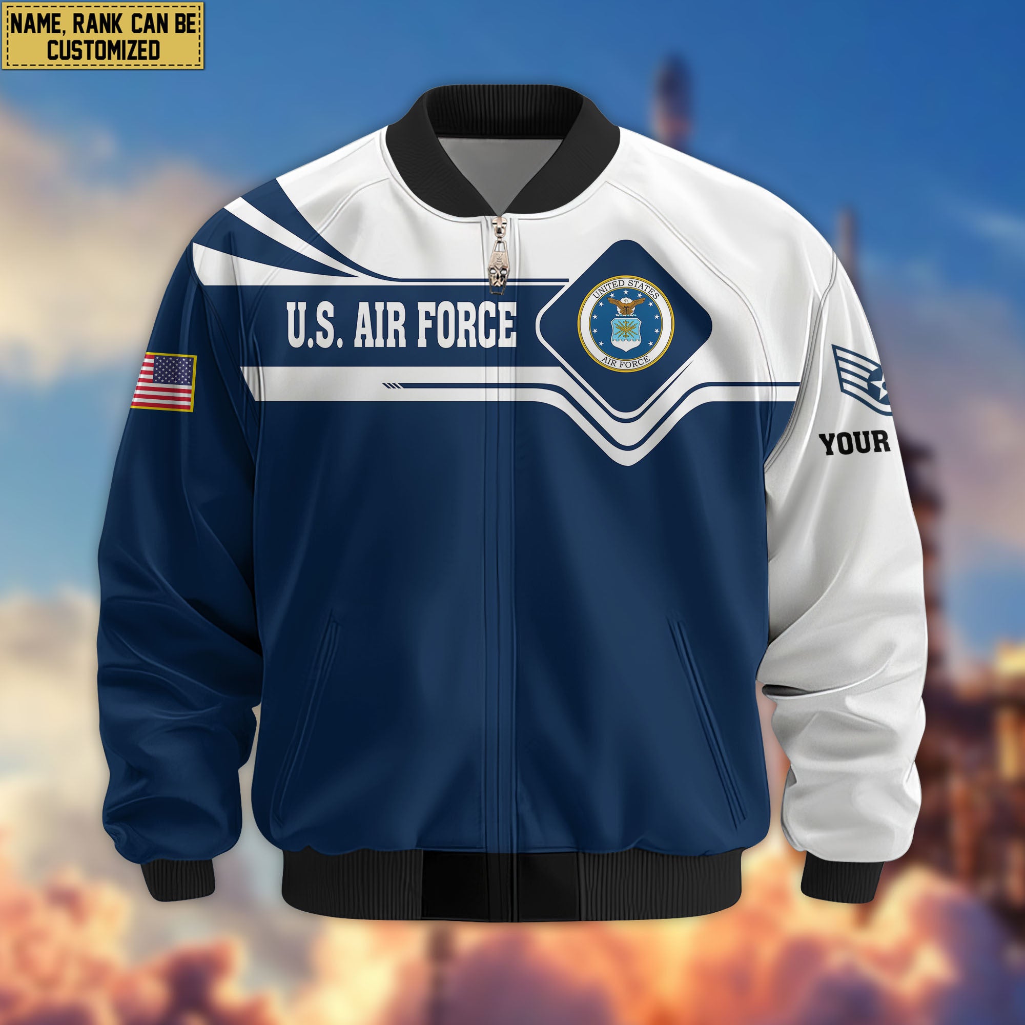 Premium Custom USAF Veteran Bomber Jacket VPVC802712, Gifts For US Air Force Veteran, Gifts On Father's Day, Veterans Day.