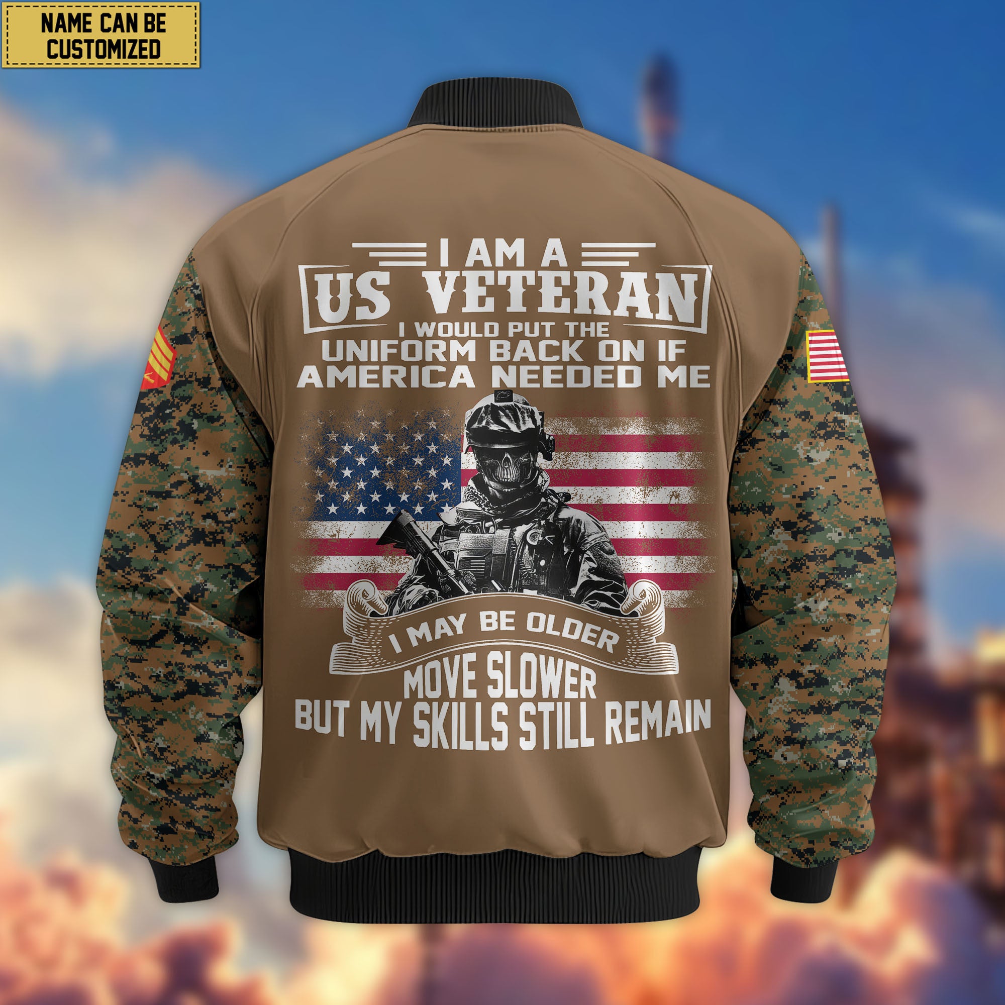 Premium Custom USMC Veteran Bomber Jacket VPVC802603, Gifts For US Marine Veteran, Gifts On Father's Day, Veterans Day.