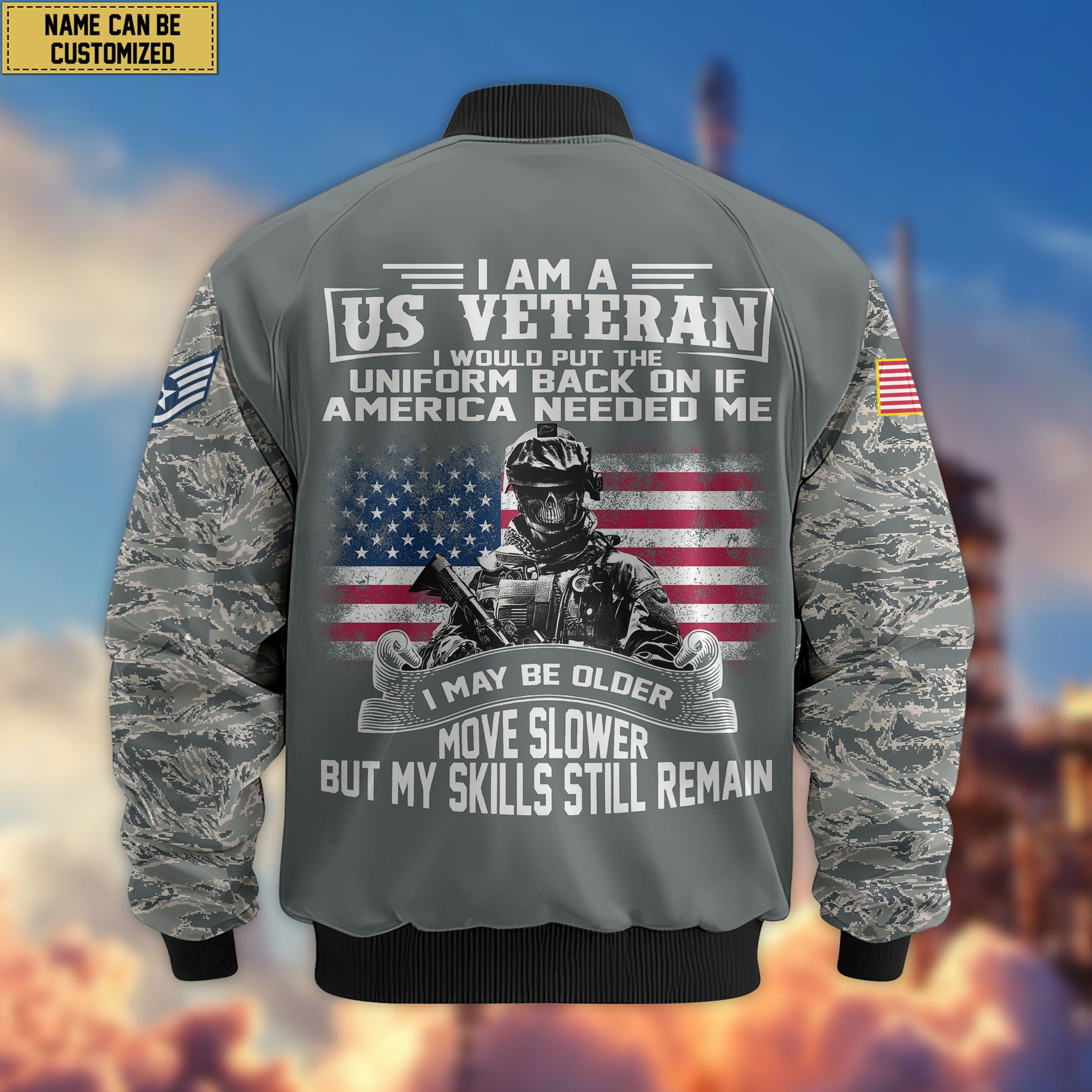 Premium Custom USAF Veteran Bomber Jacket VPVC802604, Gifts For US Air Force Veteran, Gifts On Father's Day, Veterans Day.