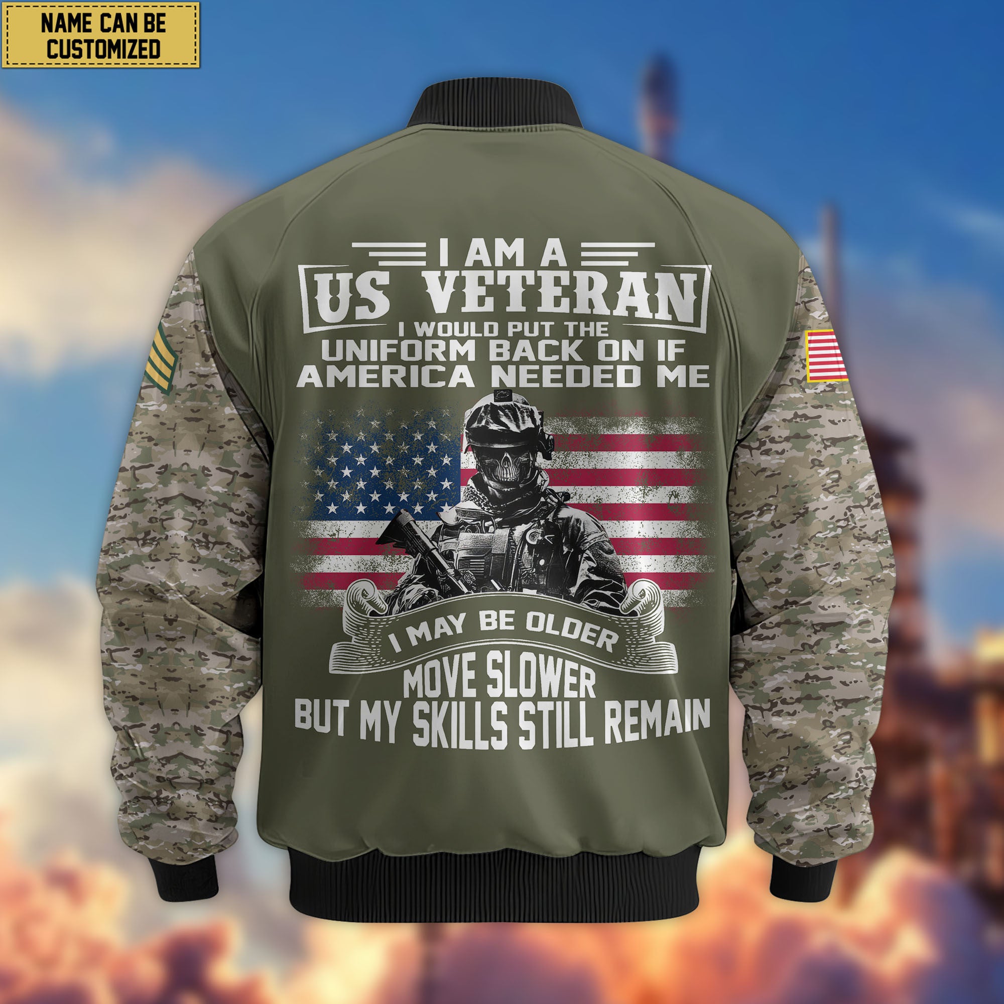 Premium Custom US Army National Guard Veteran Bomber Jacket VPVC802608, Gifts For Army National Guard Veteran, Gifts On Father's Day, Veterans Day.