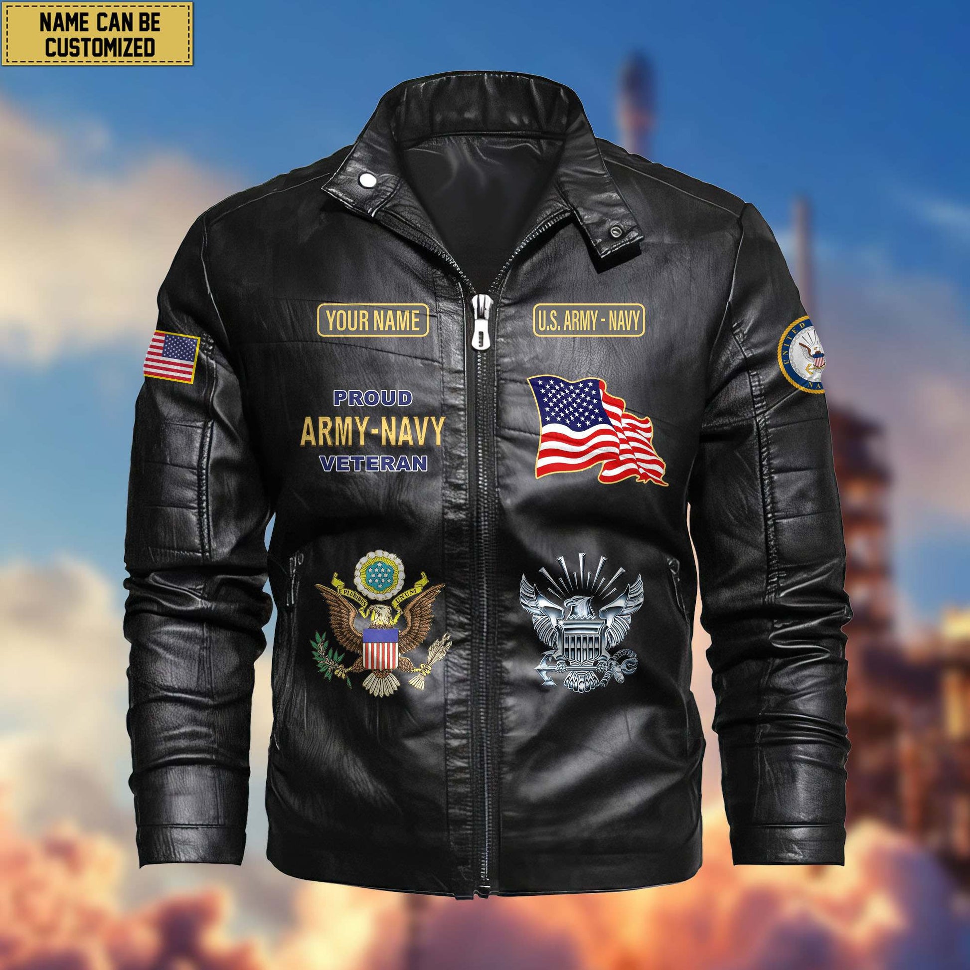 Premium Personalized US Army - Navy Veteran Leather Jackets CPVC030910