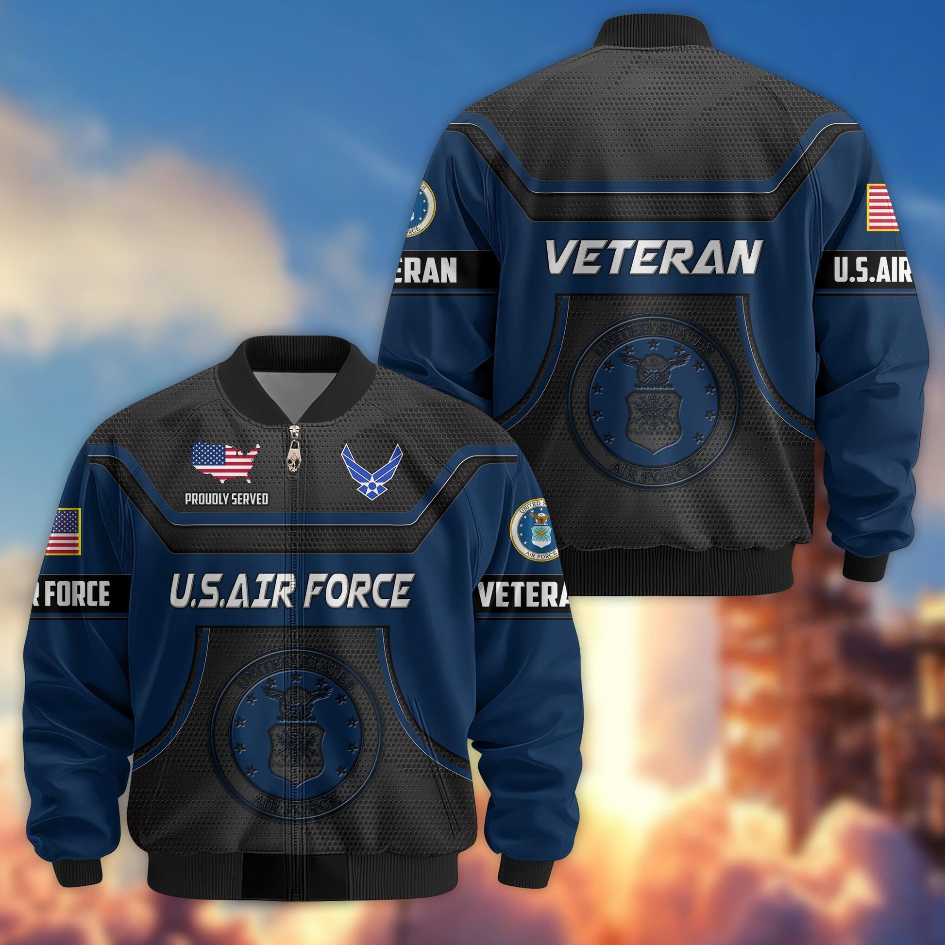 Premium US Veterans Bomber Jacket BPHN120811, Gifts For US Veterans, Gifts On Father's Day, Veterans Day.
