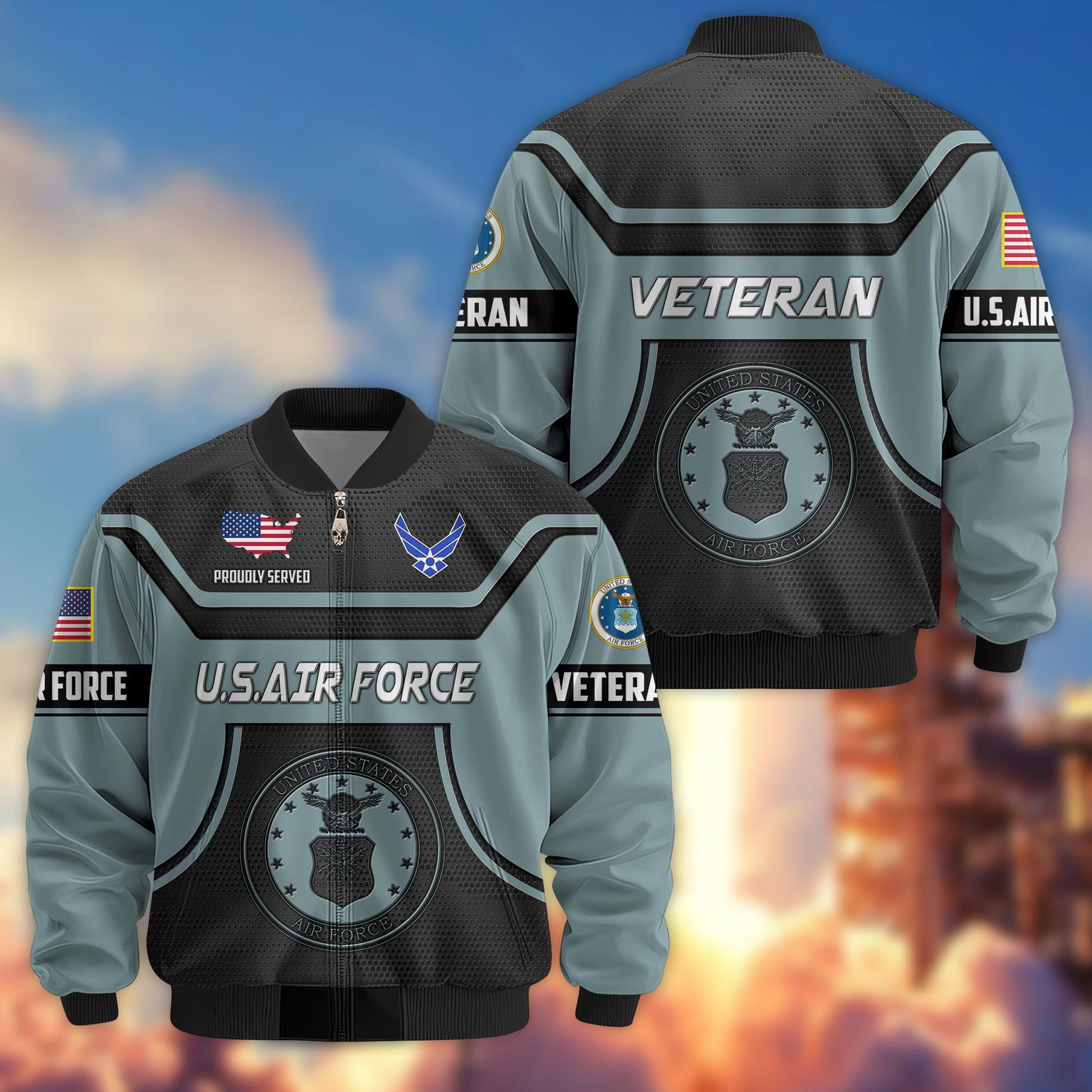 Premium US Veterans Bomber Jacket BPHN120811, Gifts For US Veterans, Gifts On Father's Day, Veterans Day.