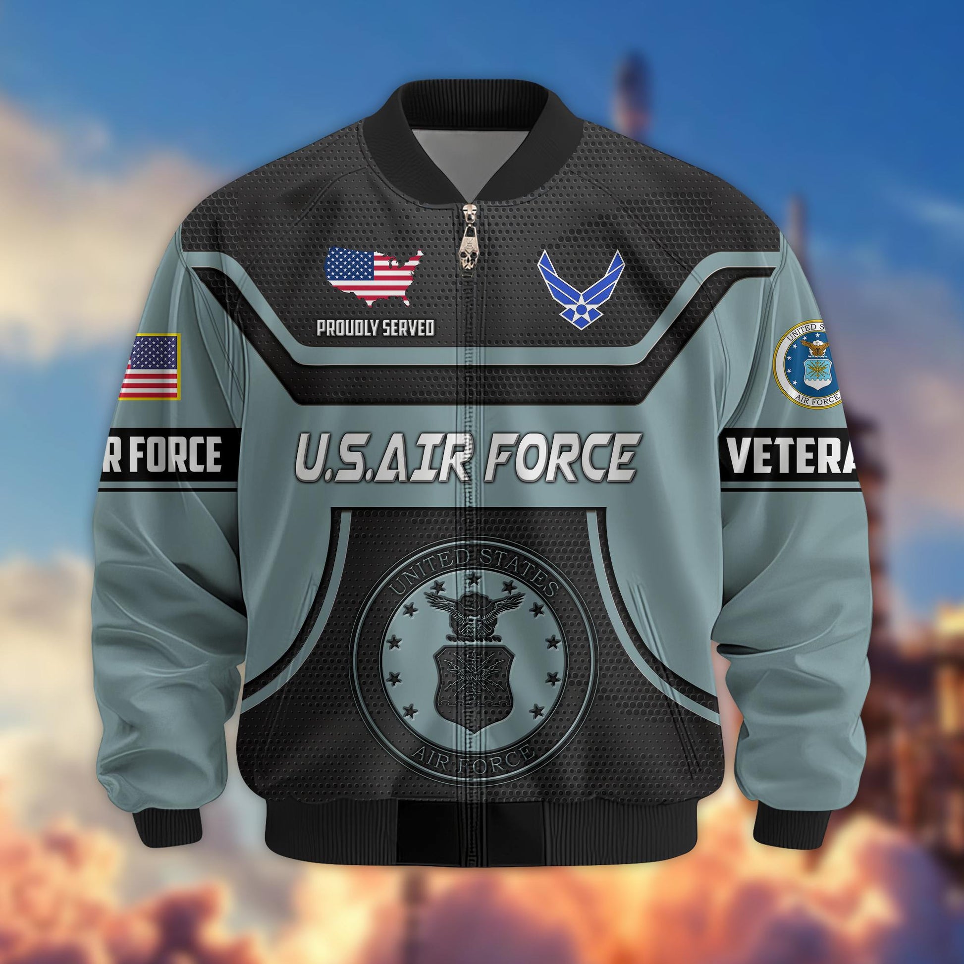 Premium US Veterans Bomber Jacket BPHN120811, Gifts For US Veterans, Gifts On Father's Day, Veterans Day.