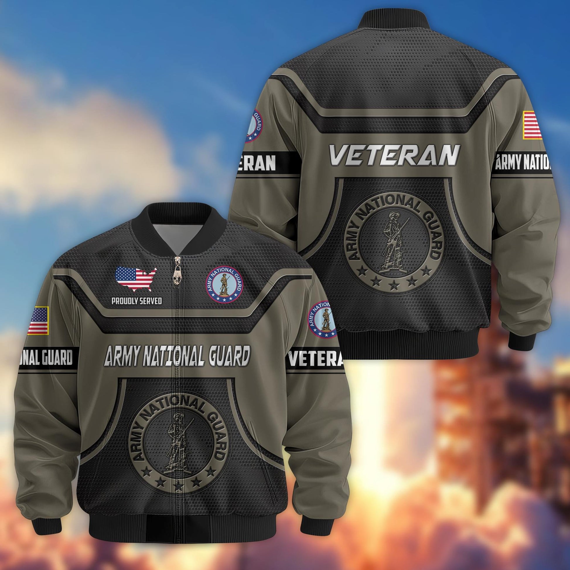 Premium US Veterans Bomber Jacket BPHN120811, Gifts For US Veterans, Gifts On Father's Day, Veterans Day.