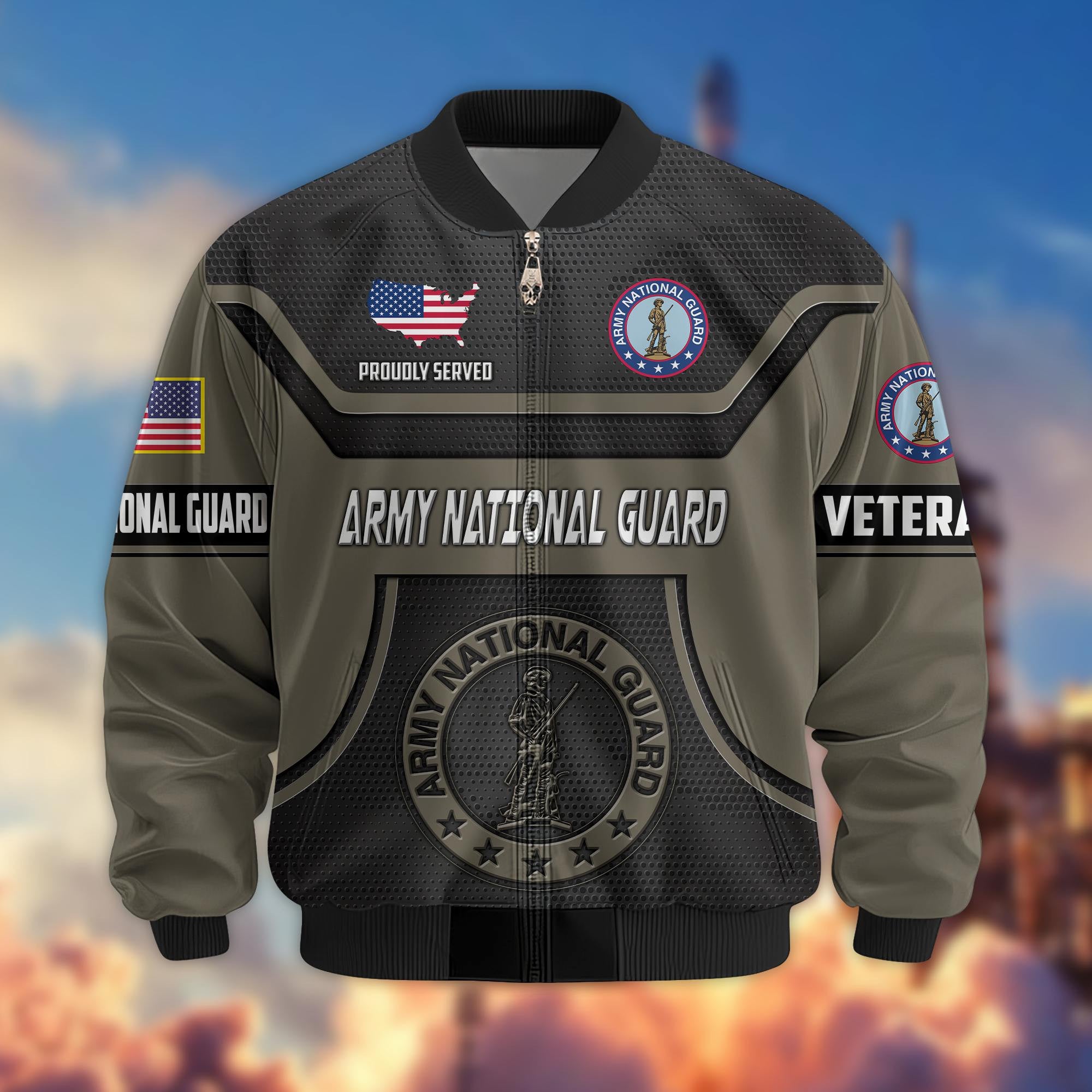 Premium US Veterans Bomber Jacket BPHN120811, Gifts For US Veterans, Gifts On Father's Day, Veterans Day.