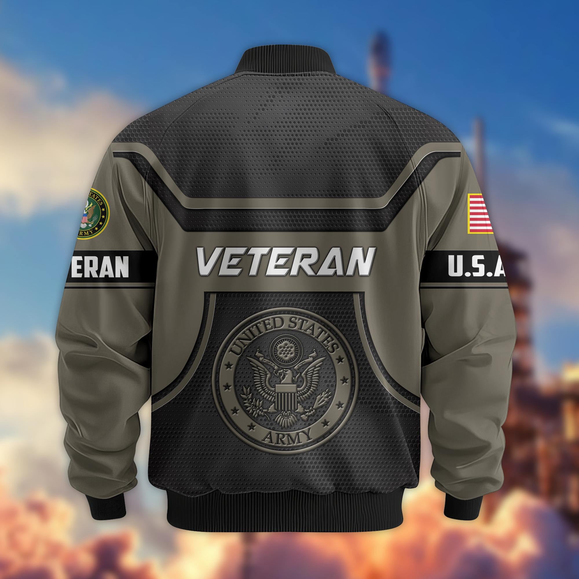 Premium US Veterans Bomber Jacket BPHN120811, Gifts For US Veterans, Gifts On Father's Day, Veterans Day.