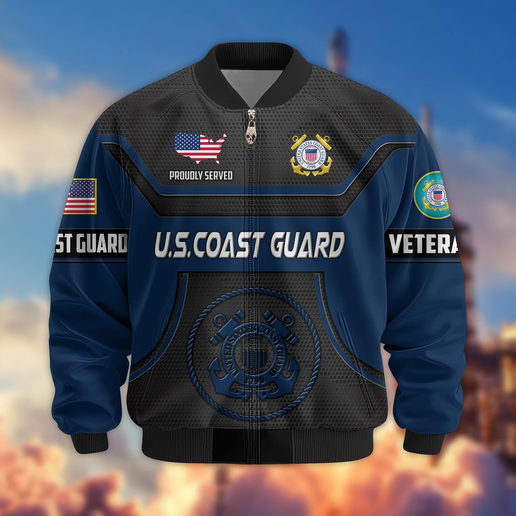Premium US Veterans Bomber Jacket BPHN120811, Gifts For US Veterans, Gifts On Father's Day, Veterans Day.
