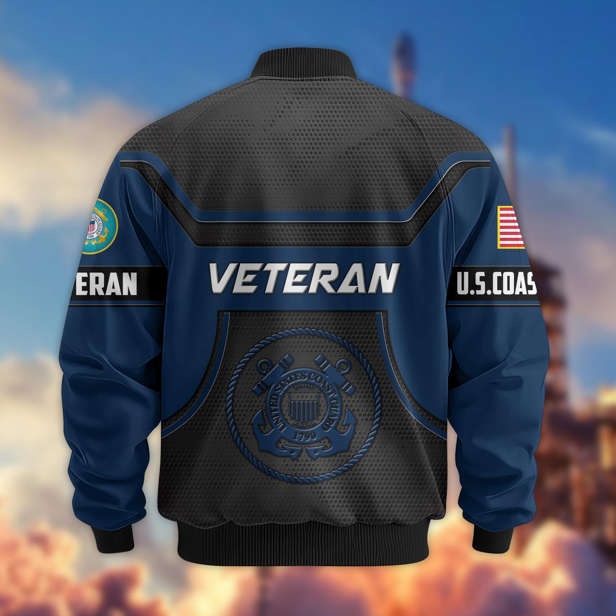 Premium US Veterans Bomber Jacket BPHN120811, Gifts For US Veterans, Gifts On Father's Day, Veterans Day.