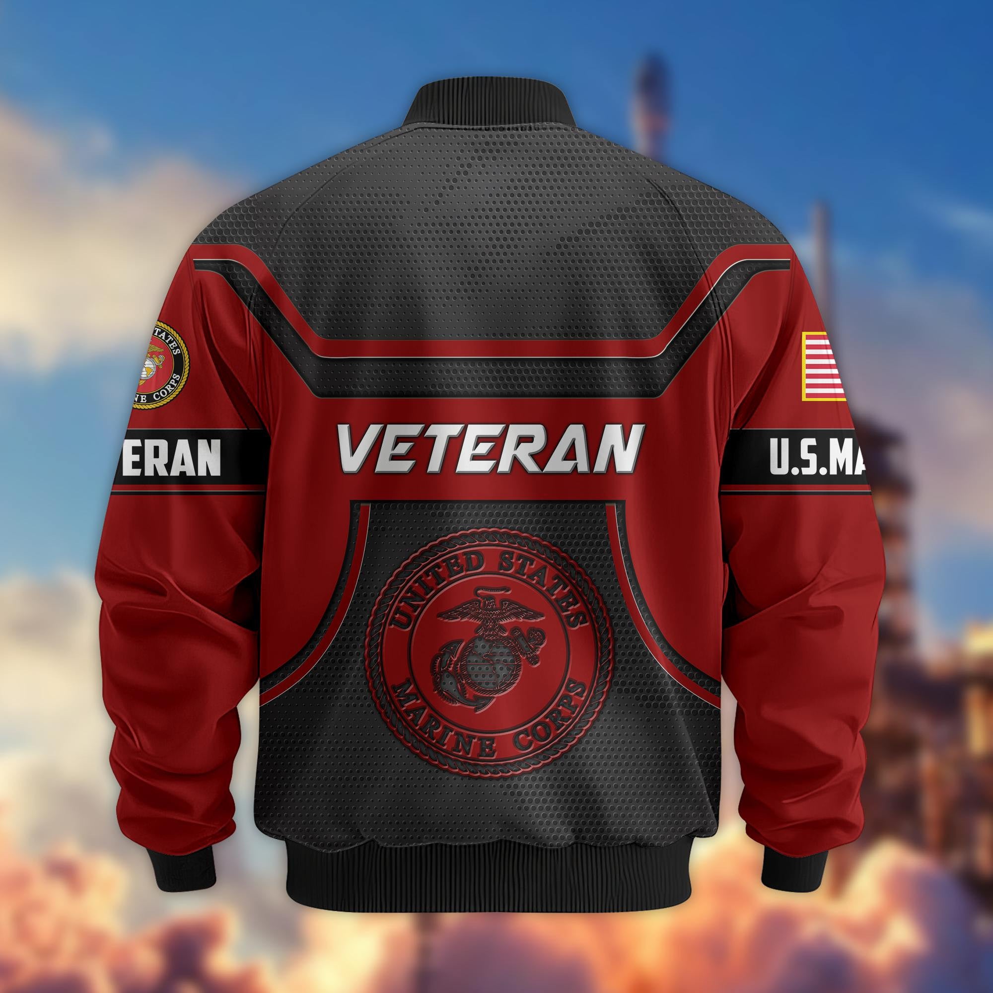 Premium US Veterans Bomber Jacket BPHN120811, Gifts For US Veterans, Gifts On Father's Day, Veterans Day.